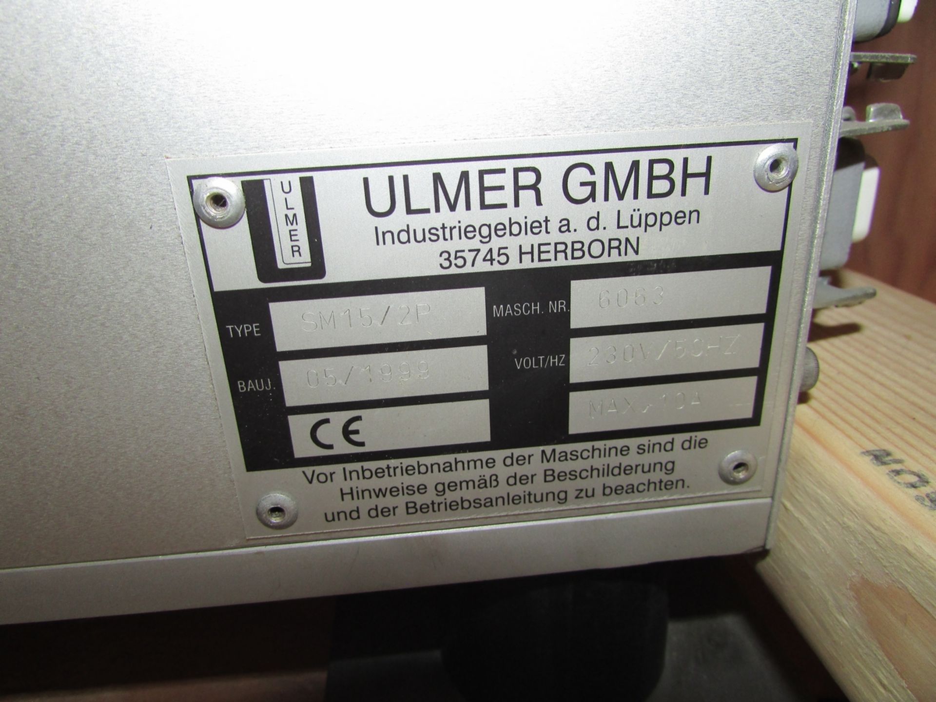 Ulmer GMBH SM15/2P Hose Cutting Machine (1999) - Image 13 of 16