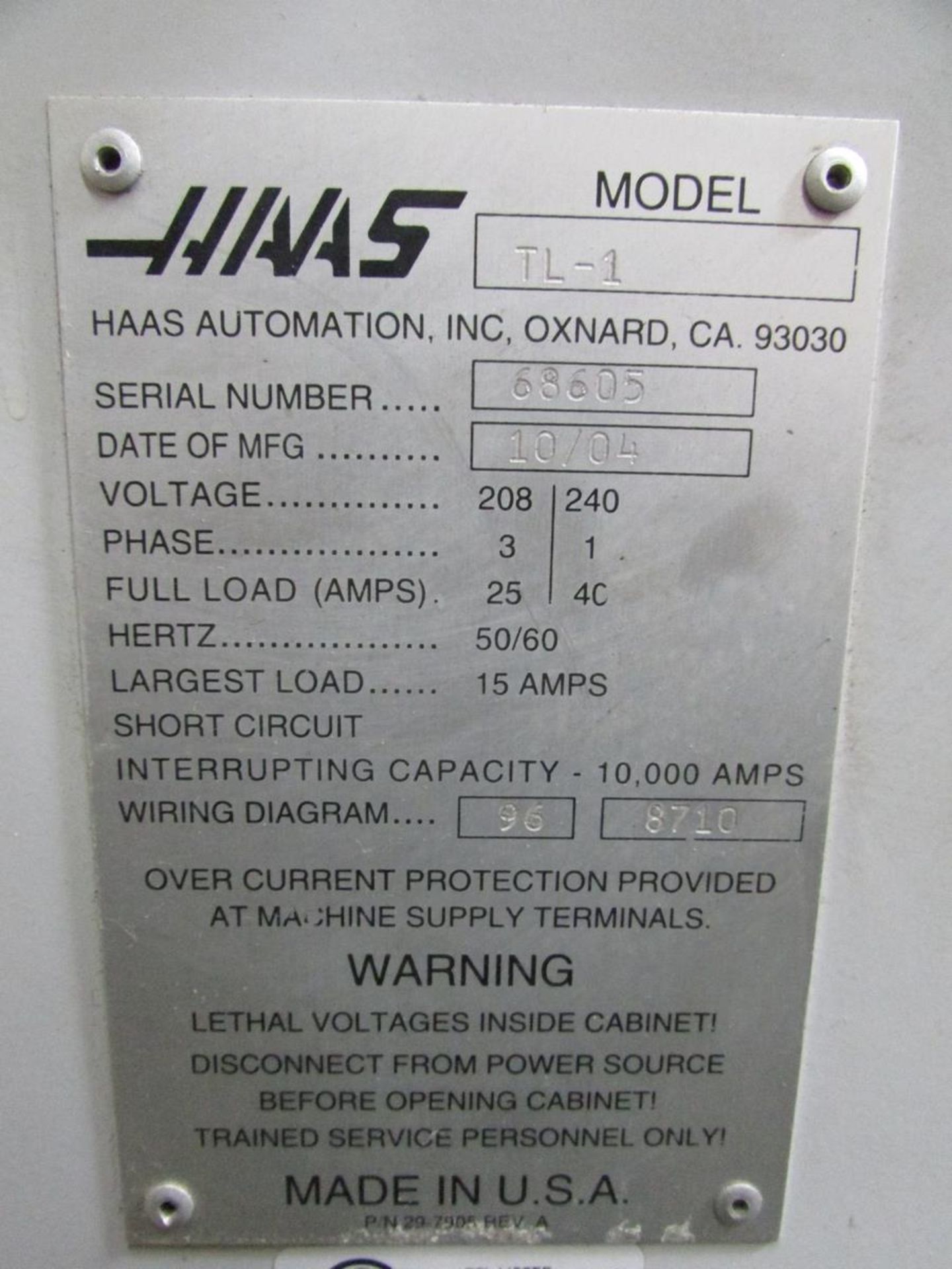 Haas TL1 Tool Room CNC Lathe (2004) - Image 38 of 38