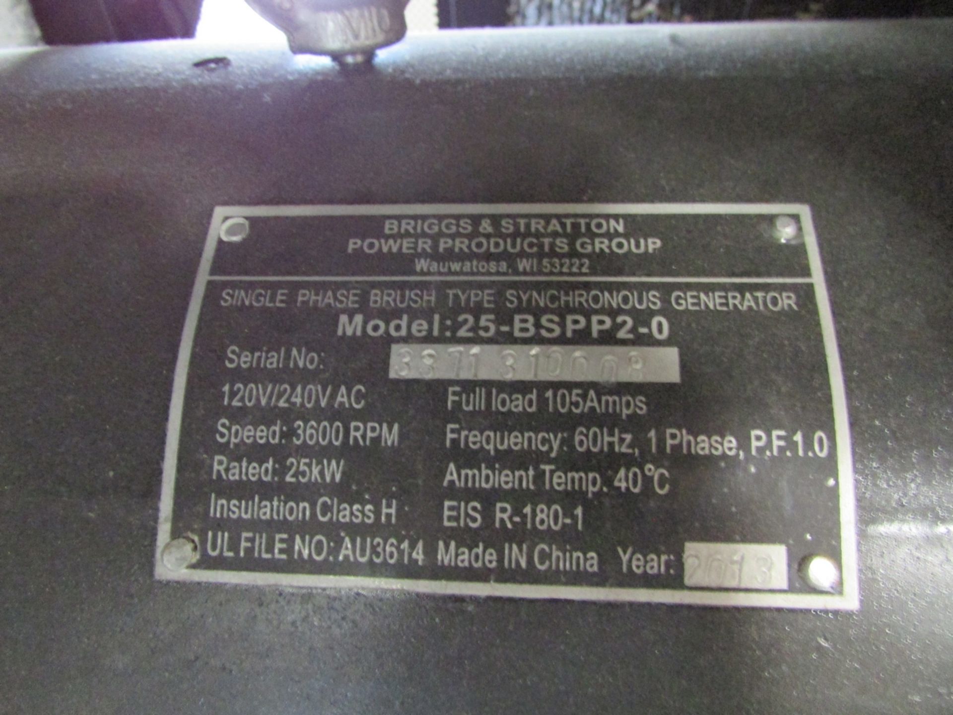 Briggs & Stratton 25-BSPP2-0 25Kw CNG/LPG Standby Generator (2013) - Image 31 of 36