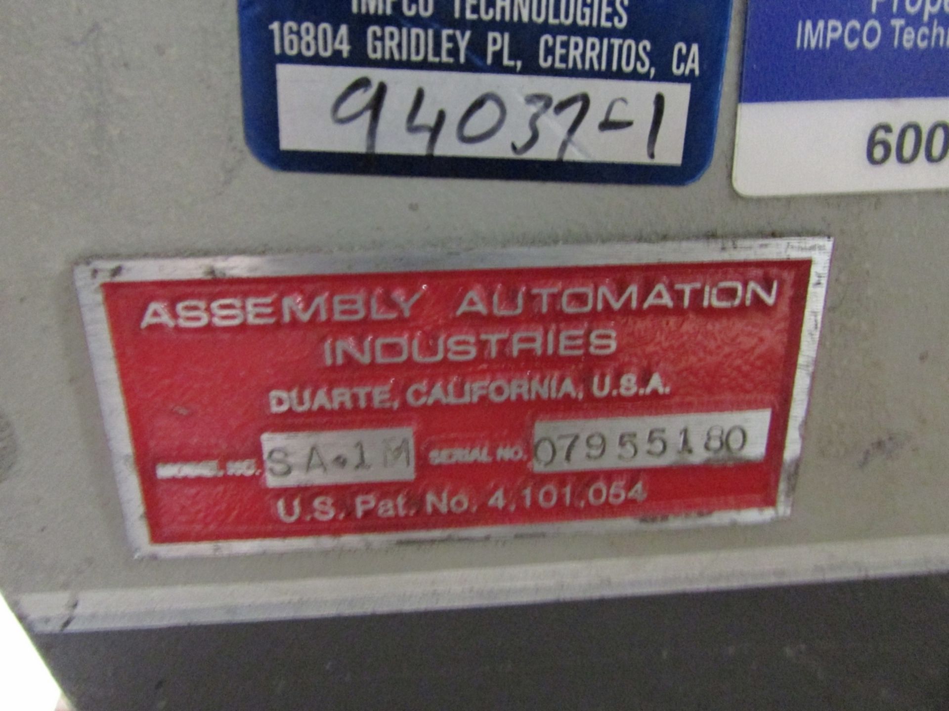 Assembly Automation SA-1M Vibratory/Pneumatic Hardware Feeder - Image 8 of 8