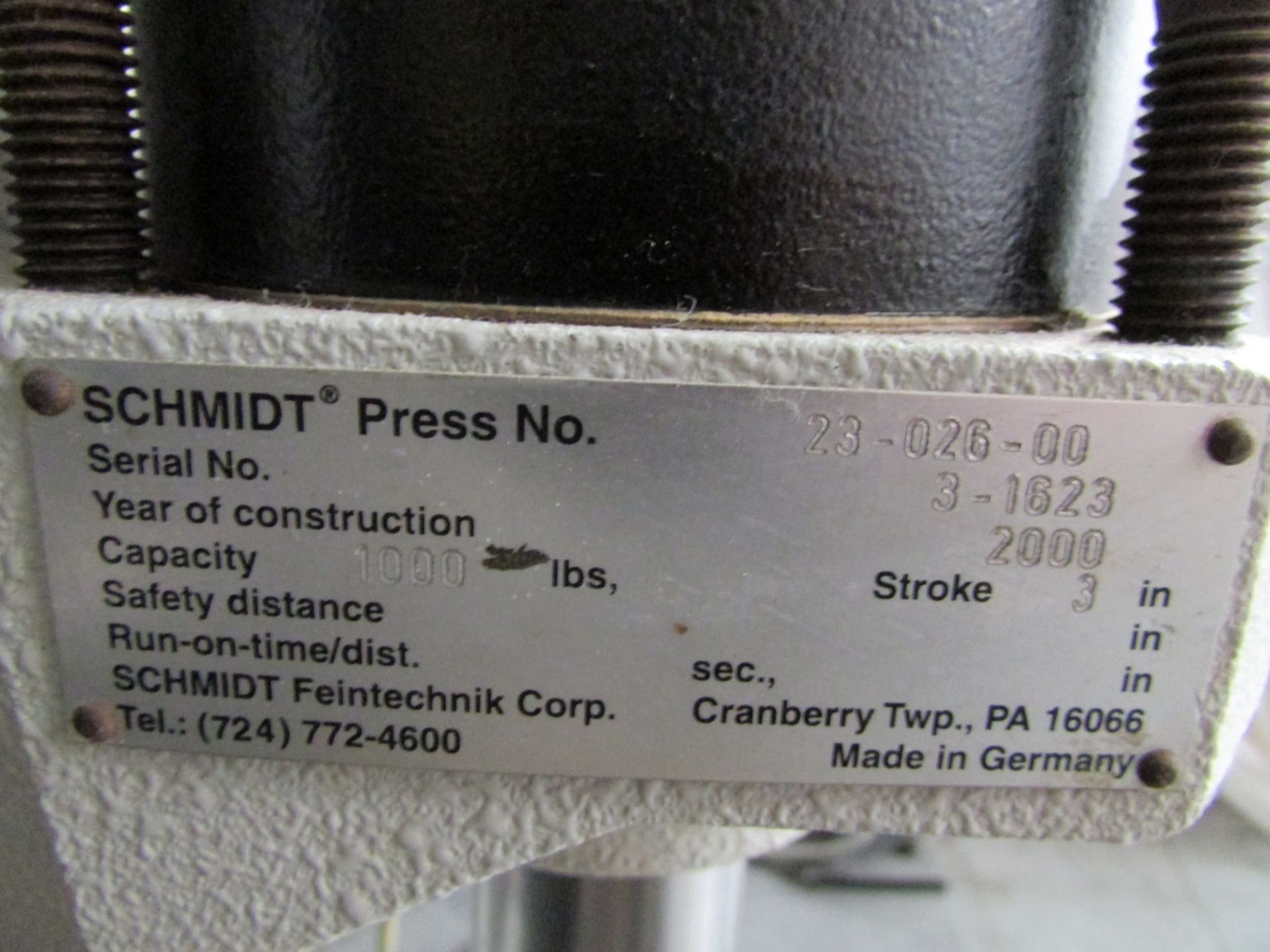 (2) Schmidt Pneumatic Assembly Arbor Presses (2002, 2000) - Image 28 of 28