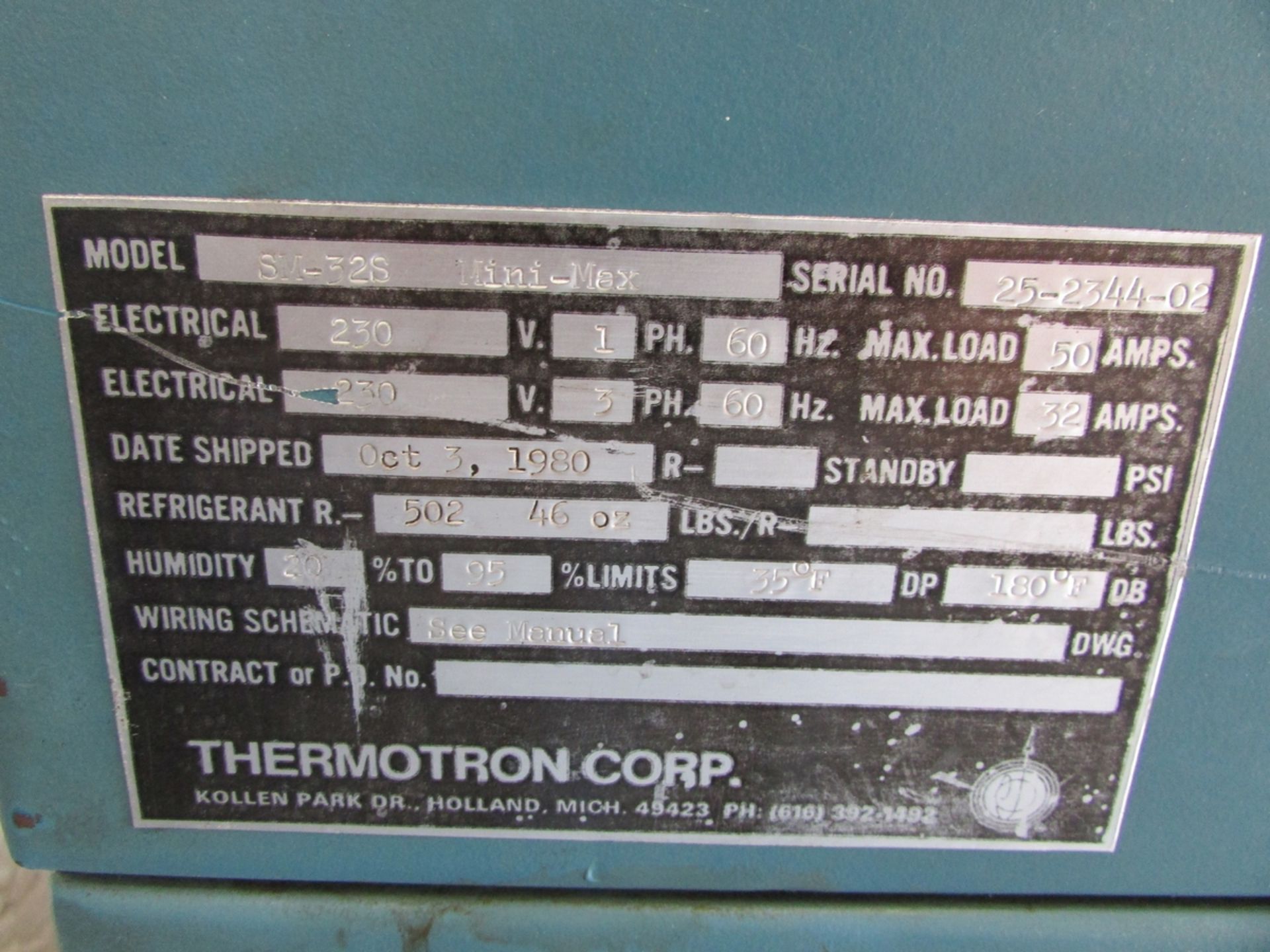 Thermotron Corp. SM32S Mini-Mex Environmental Chamber - Image 21 of 22