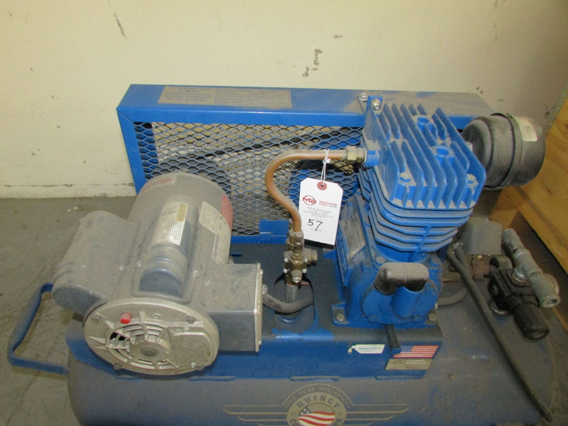 Quincy Compressor 121DC17PC3A 2HP Single Stage Portable Tank Mounted Air Compressor - Image 4 of 16