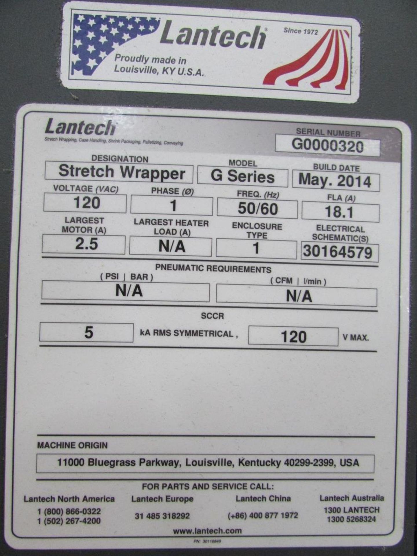 Lantech G-Series Auto Stretch Wrap Machine (2014) - Image 18 of 18