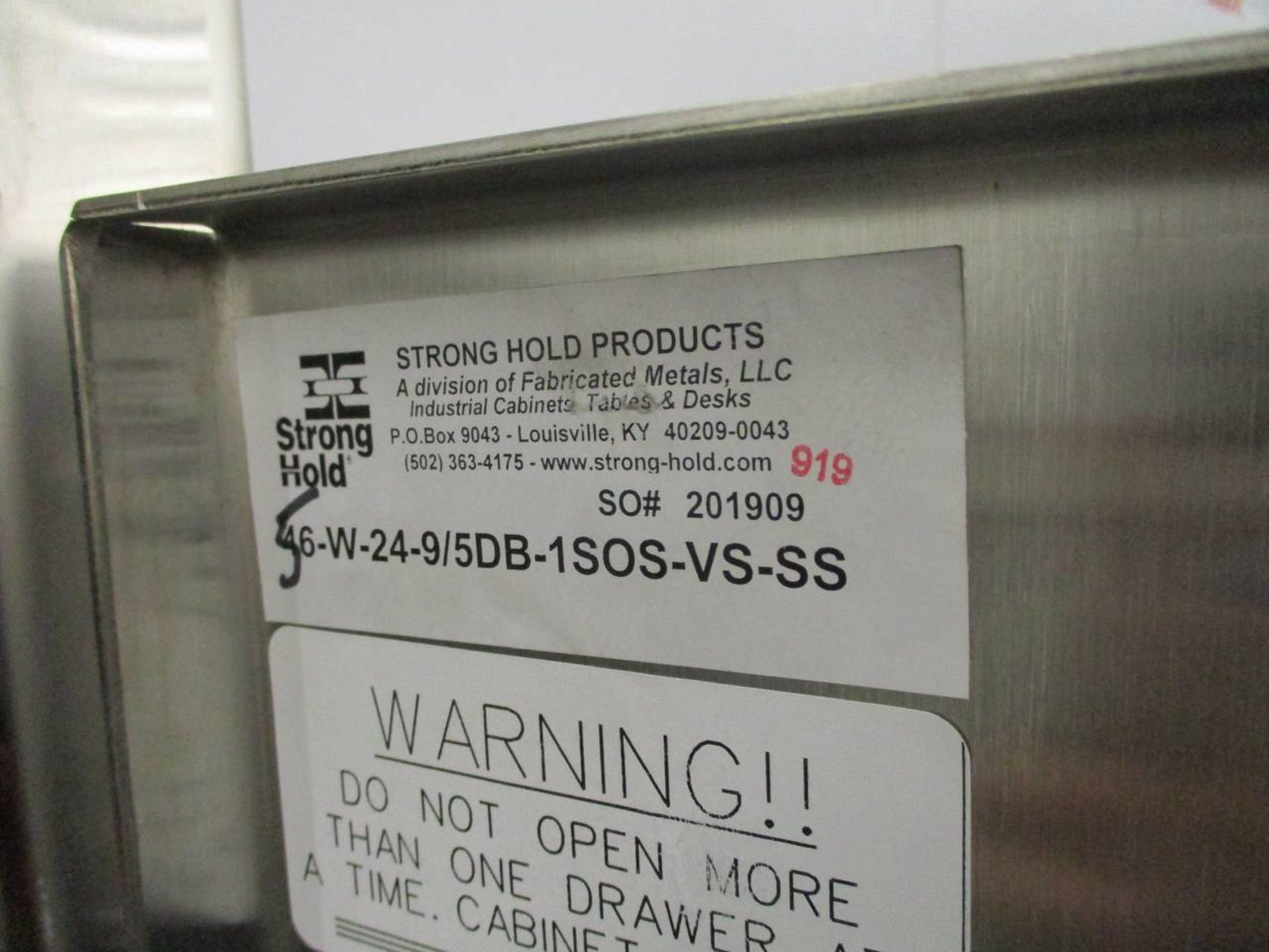 Strong Hold 56-W-24-9/5DB-1SOS-VS-SS Stainless Storage Cabinet - Image 3 of 5