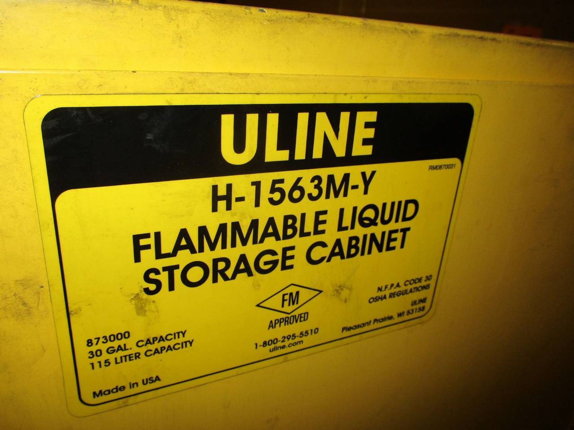 U-Line H-1563M / 873000 30 Gallon Flammable Liquid Storage Cabinet - Image 2 of 4