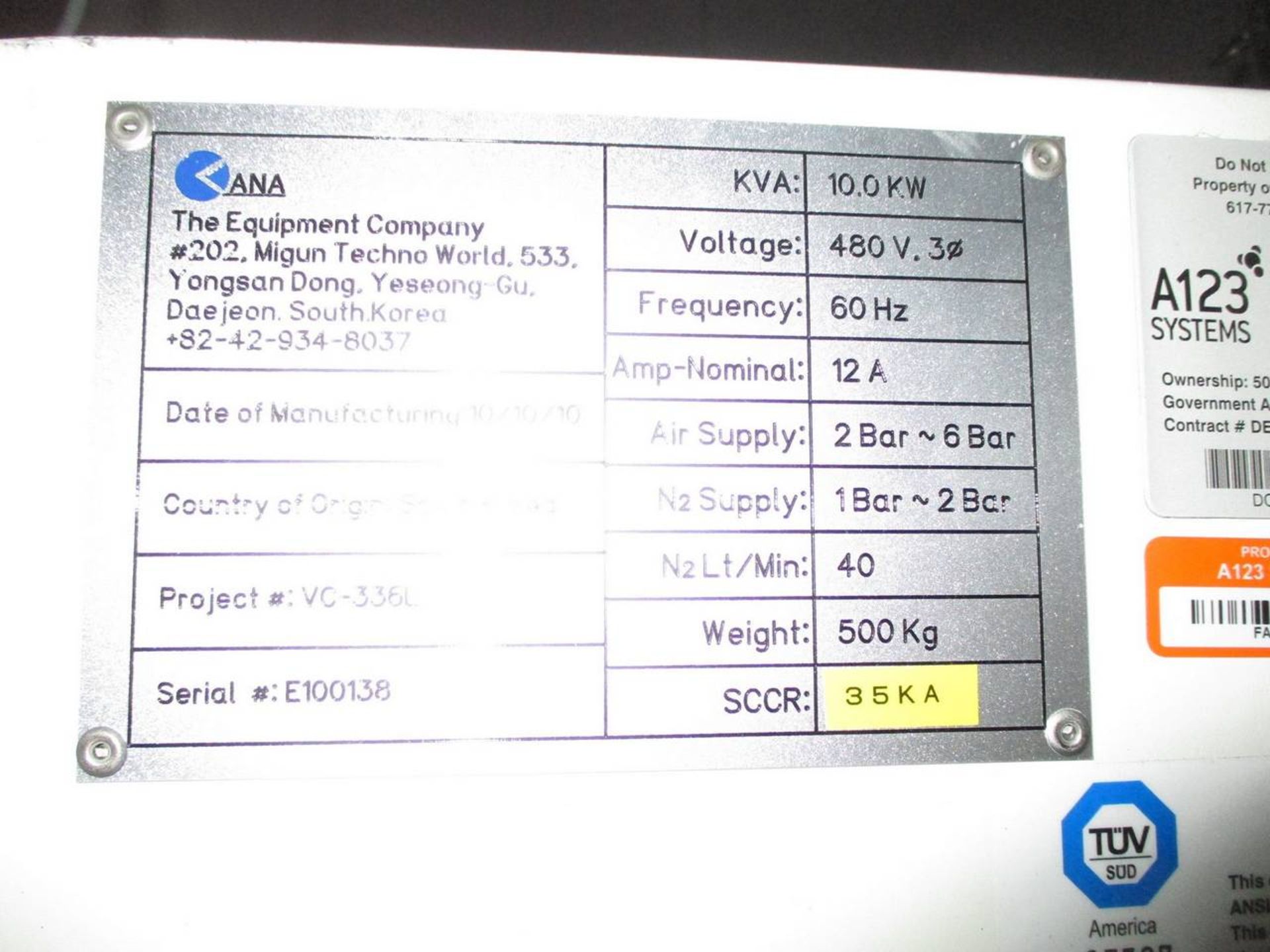 2010 Canatech VC-336L Vacuum Dry Oven - Image 2 of 2