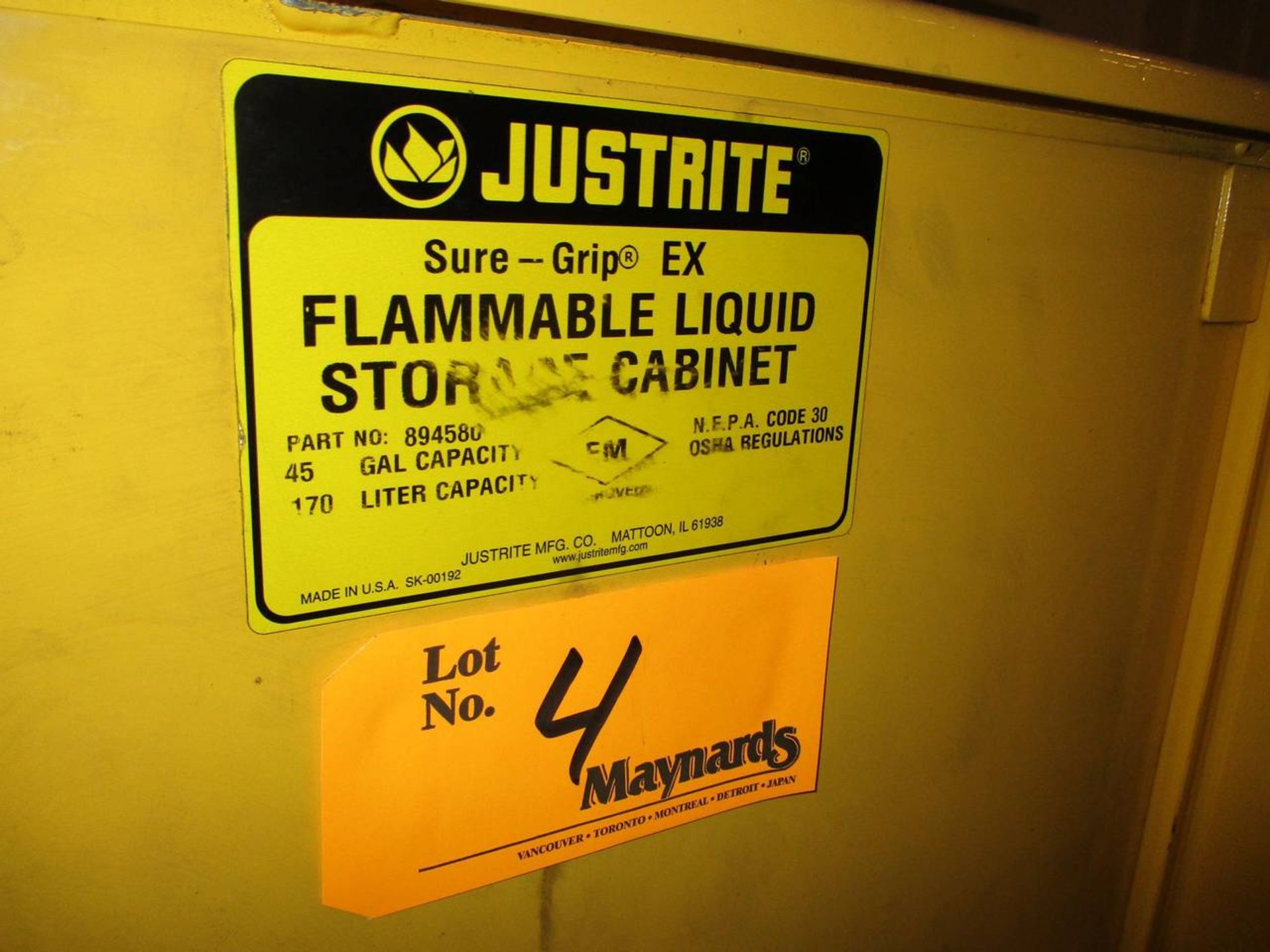 Just Rite Sure-Grip EX 45 Gallon Flammable Liquid Storage Cabinet - Image 2 of 3