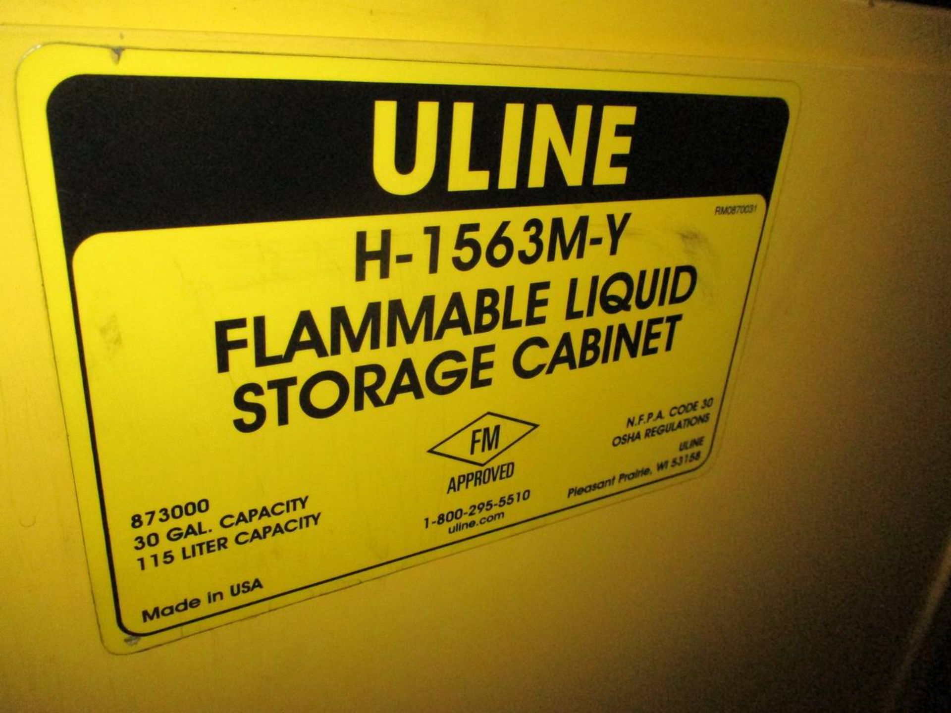 U-Line H-1563M / 873000 30 Gallon Flammable Liquid Storage Cabinet - Image 2 of 6