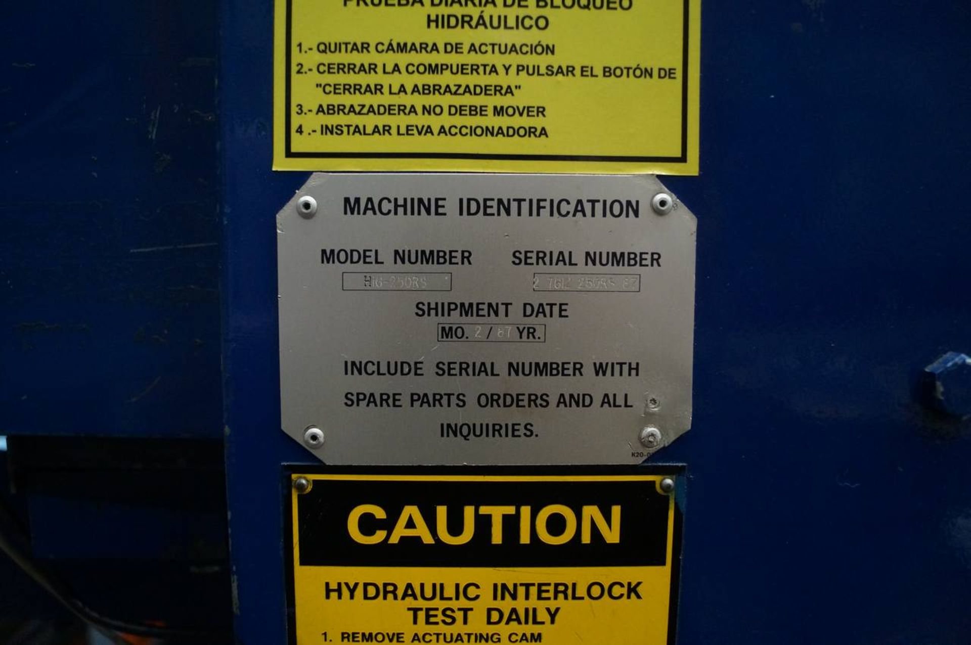 1987 Newbury H16-250 RS 60 HP Mono-Toggle Injection Molding Machine - Image 7 of 20