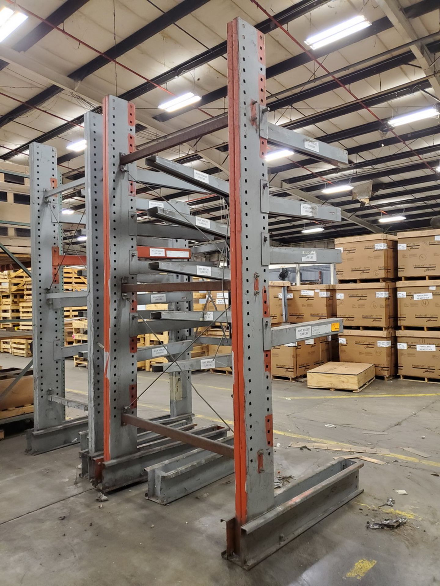 Cantilever Rack; (2) 12' High Uprights x 42" Arms, 3,000 Lb. Cap. - Image 2 of 3