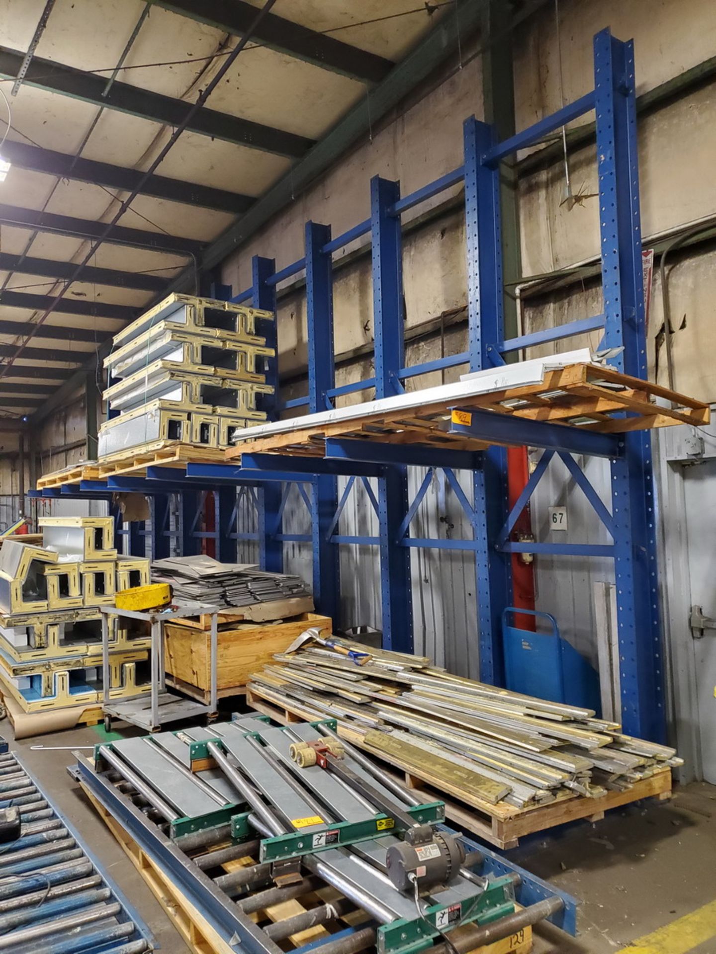 Cantilever Rack; (10) Approx. 20' High Uprights x 3' Arms, 3,000 Lb. Cap. (EXCLUDING MATERIAL)