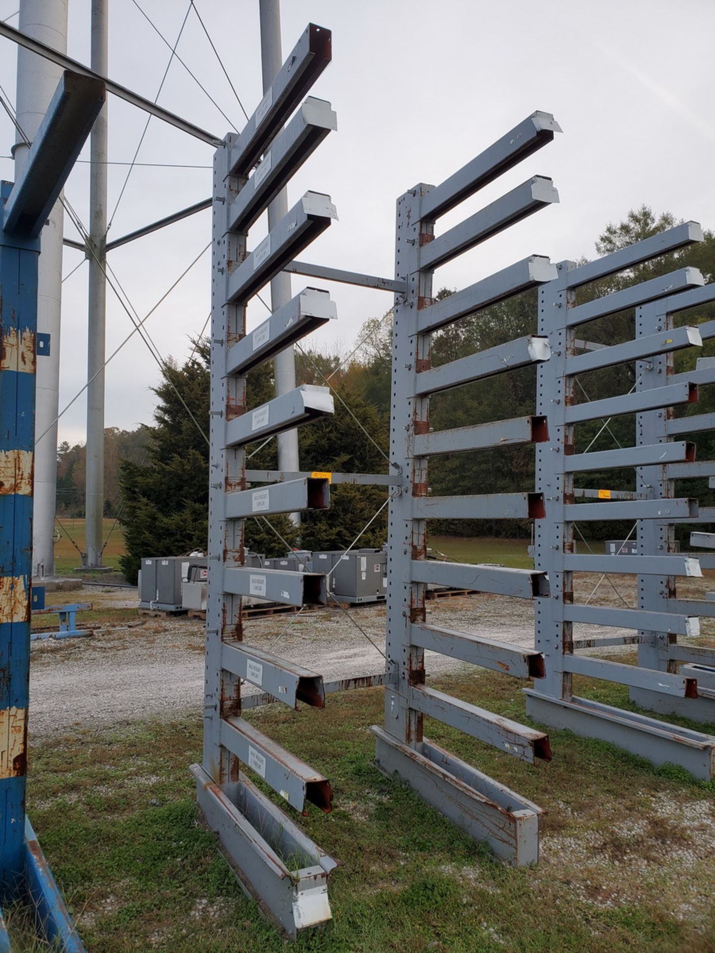 Cantilever Rack; (2) 12' High Uprights x 42" Arms, 3,000 Lb. Cap.