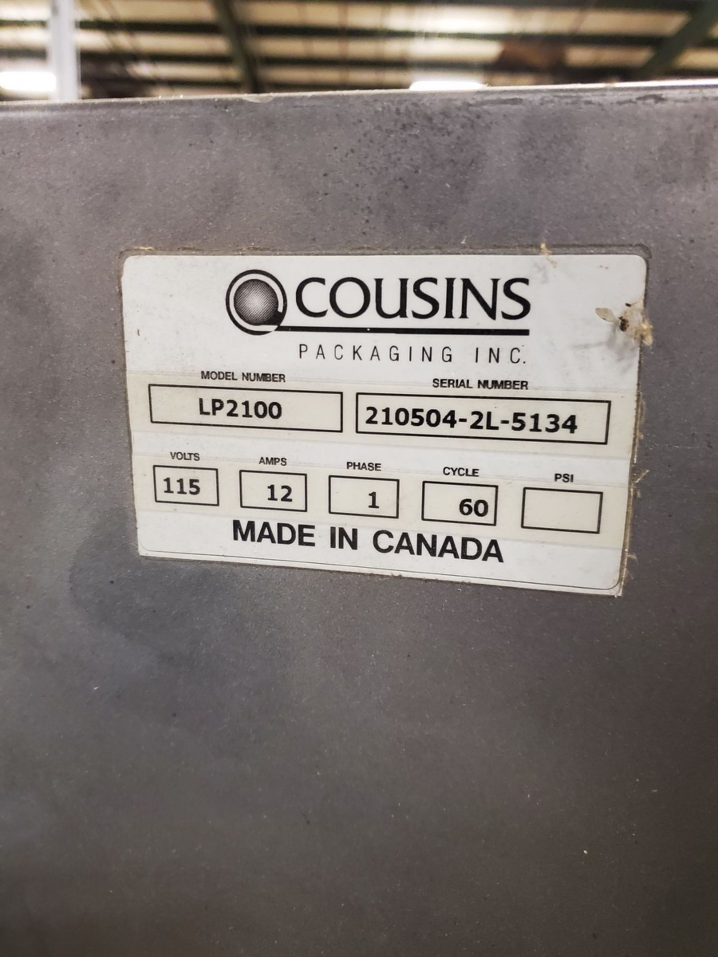 Cousins Packaging Model LP2100 Stretch Wrapper - Image 6 of 6