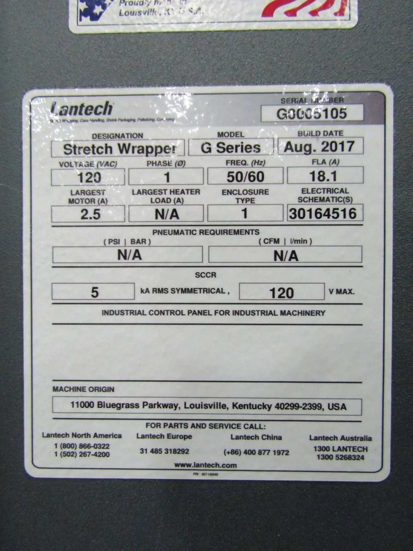 2017 Lantech G Series Stretch Wrapper - Image 7 of 7