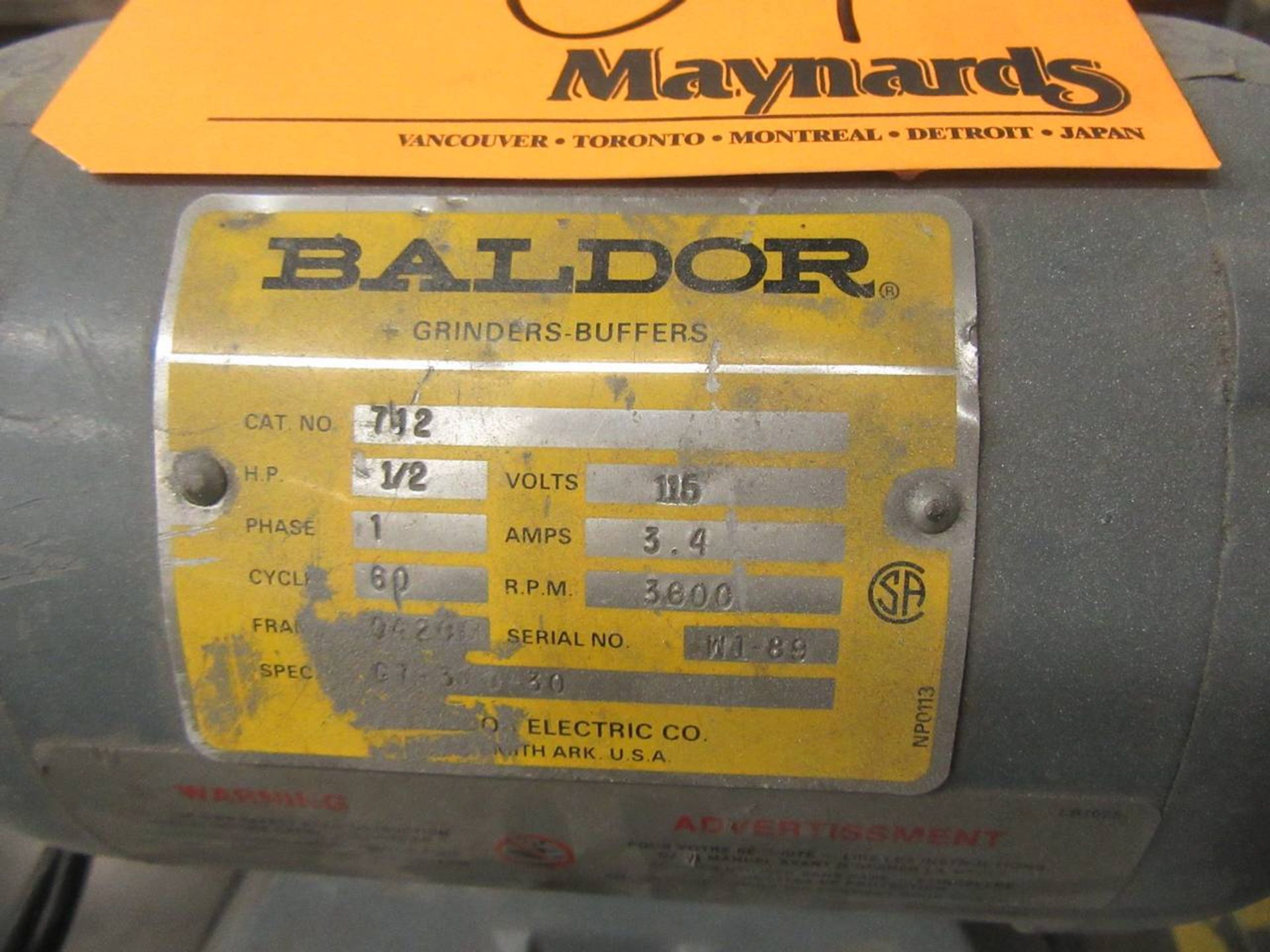 Baldor 712 Pedestal Grinder - Image 2 of 2