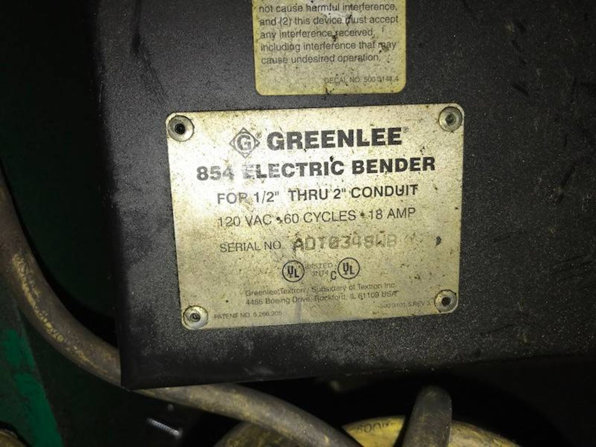 Greenlee 854 Electric Bender - Image 4 of 4