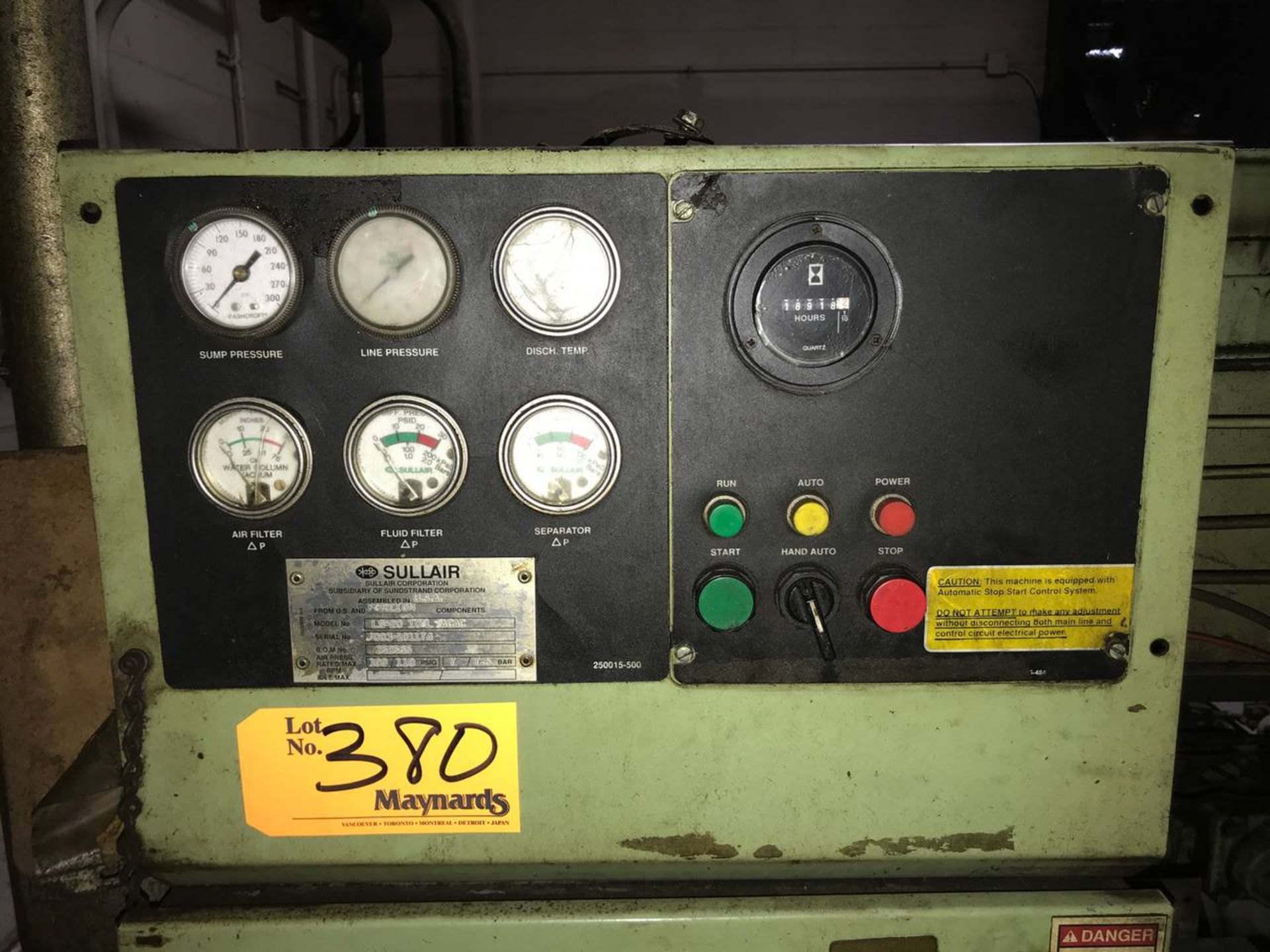 1994 Sullair LS-20-100L-ACAC Air Compressor - Image 6 of 9