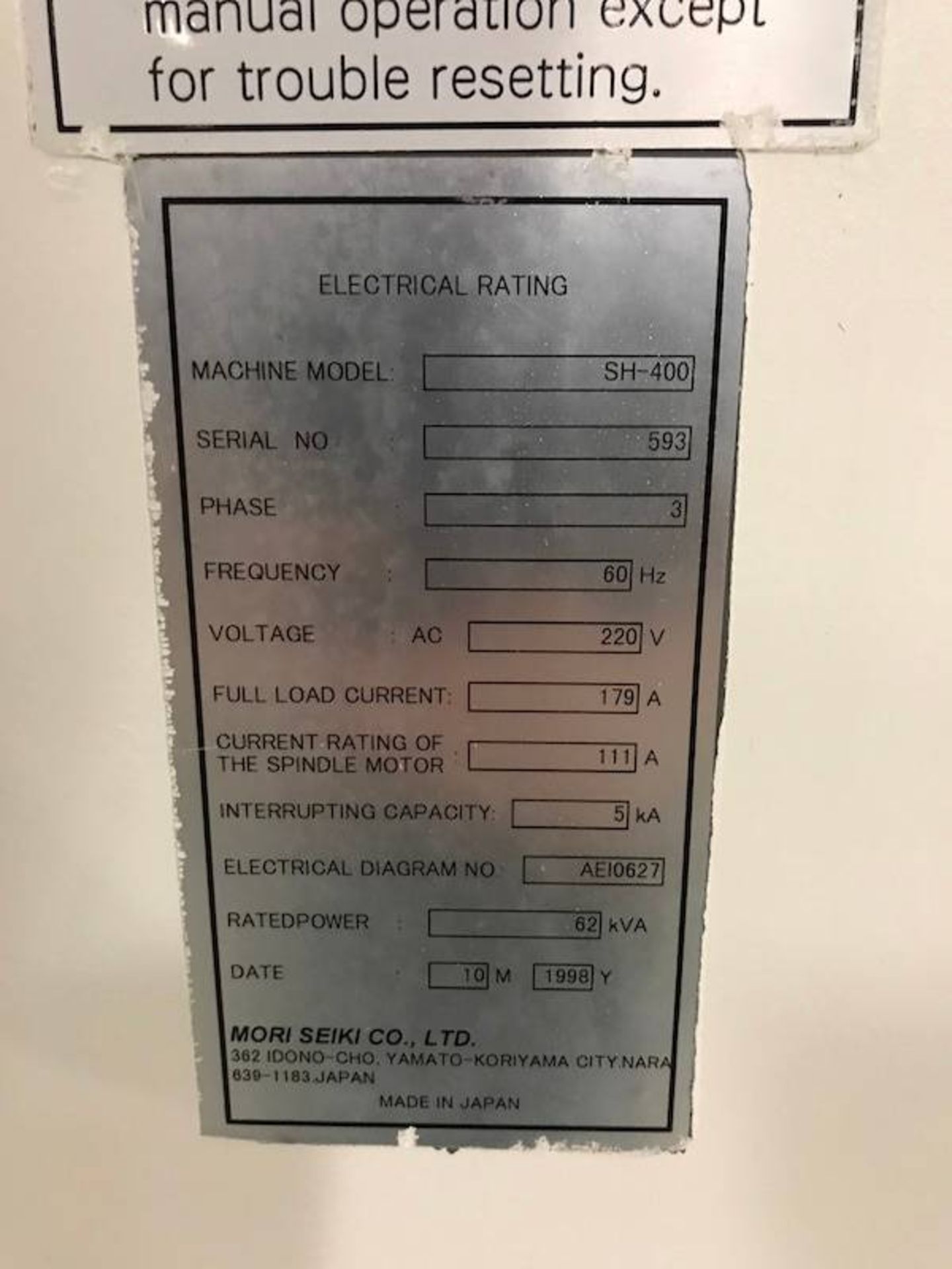 1998 Mori Seiki SH-400 4-Axis Horizontal Machining Center - Bild 9 aus 16