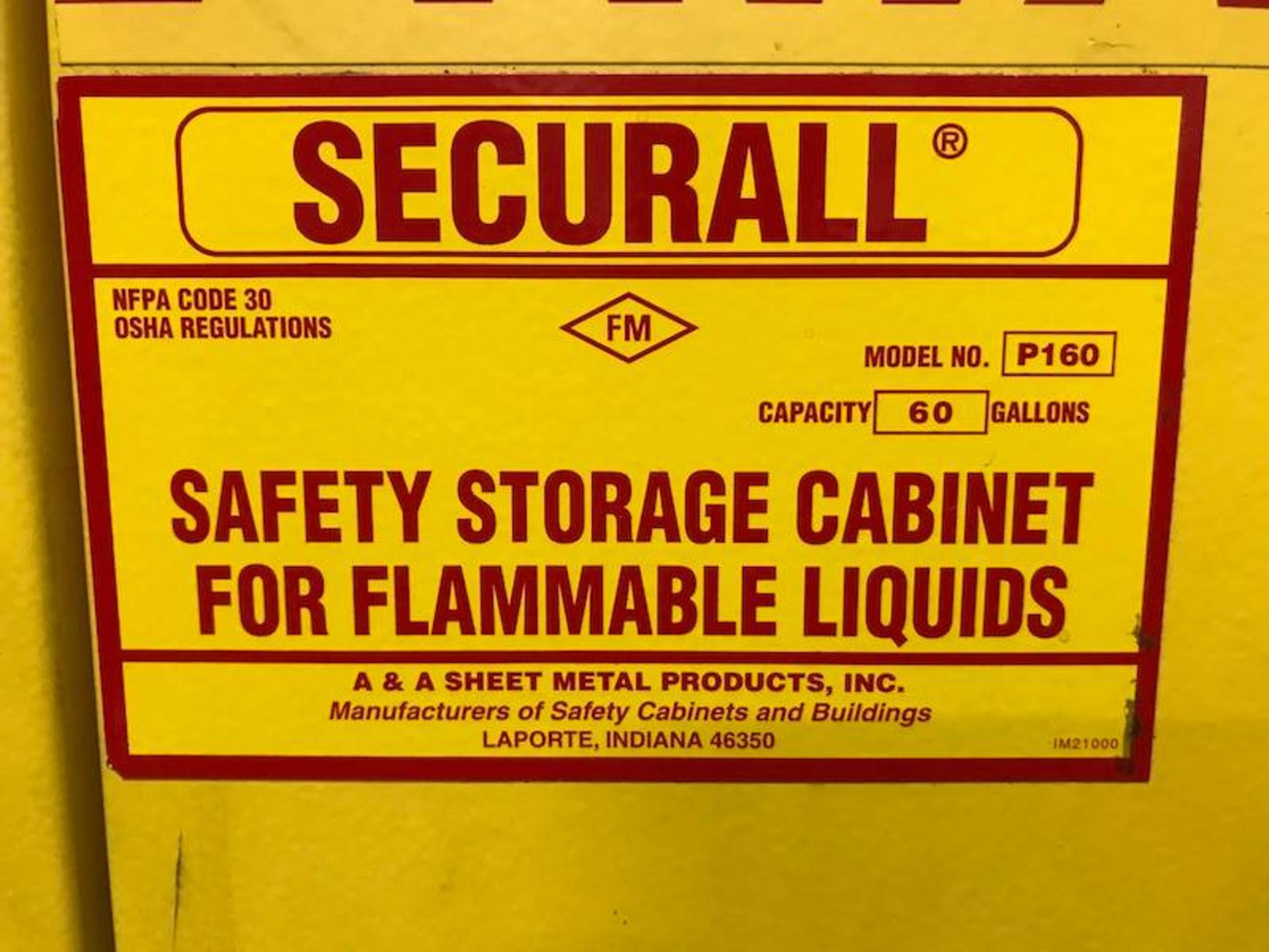 Securall P160 Flammable Cabinet - Image 2 of 2