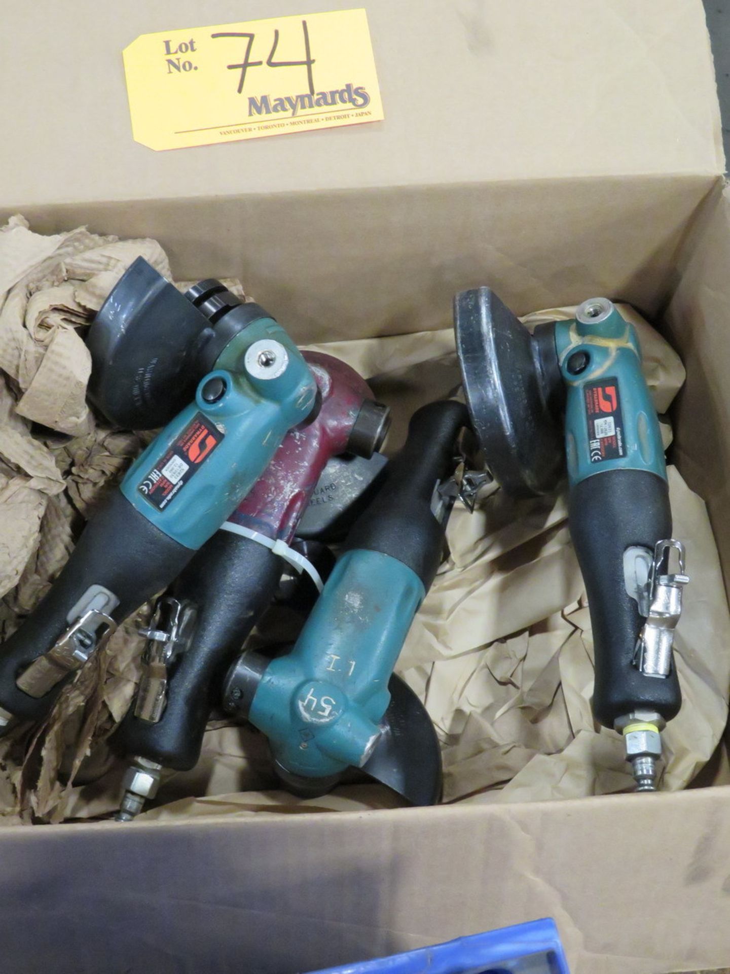 Box of Assorted Pneumatic Angle Grinders