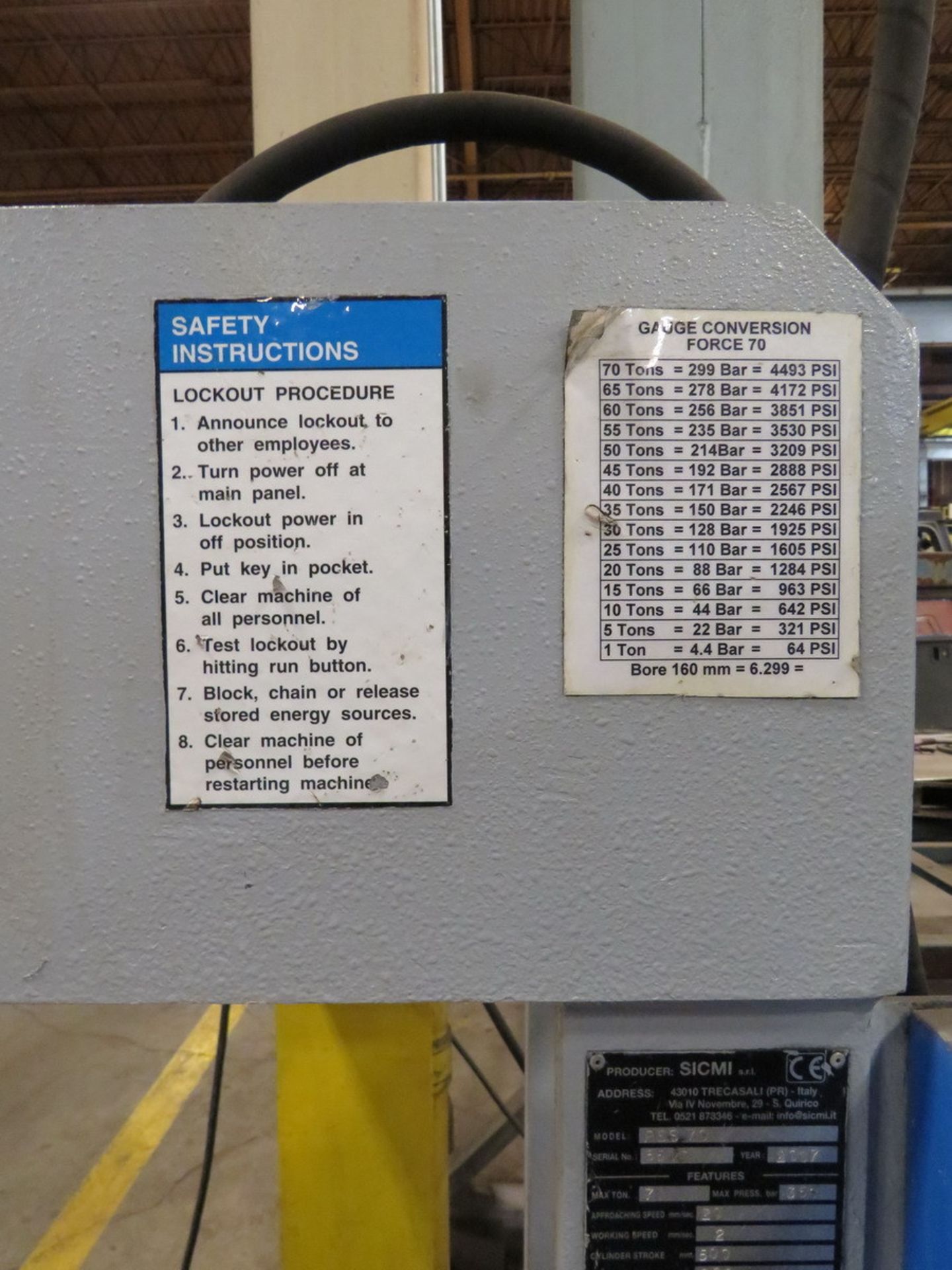 Dake PSS70 Hydraulic Press - Image 8 of 9