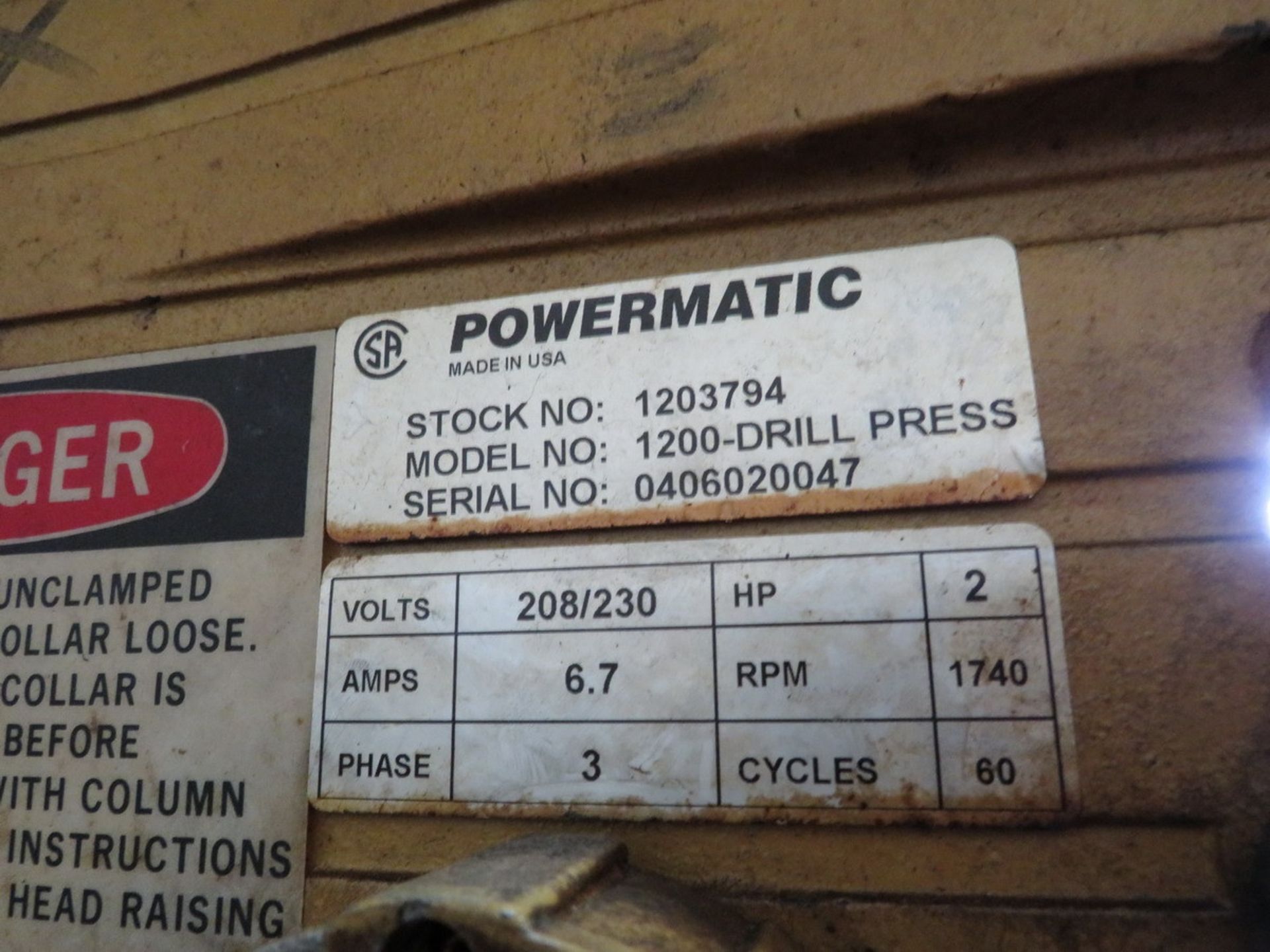 Powermatic Drill Press - Image 2 of 2