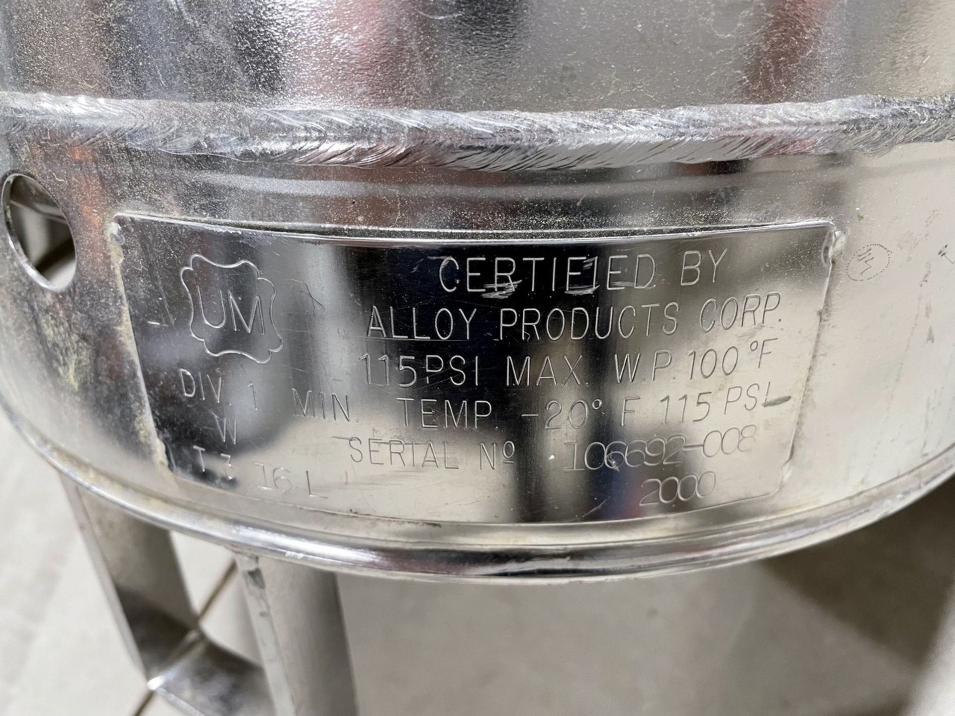 Alloy Products Pressure Tank - Image 3 of 3