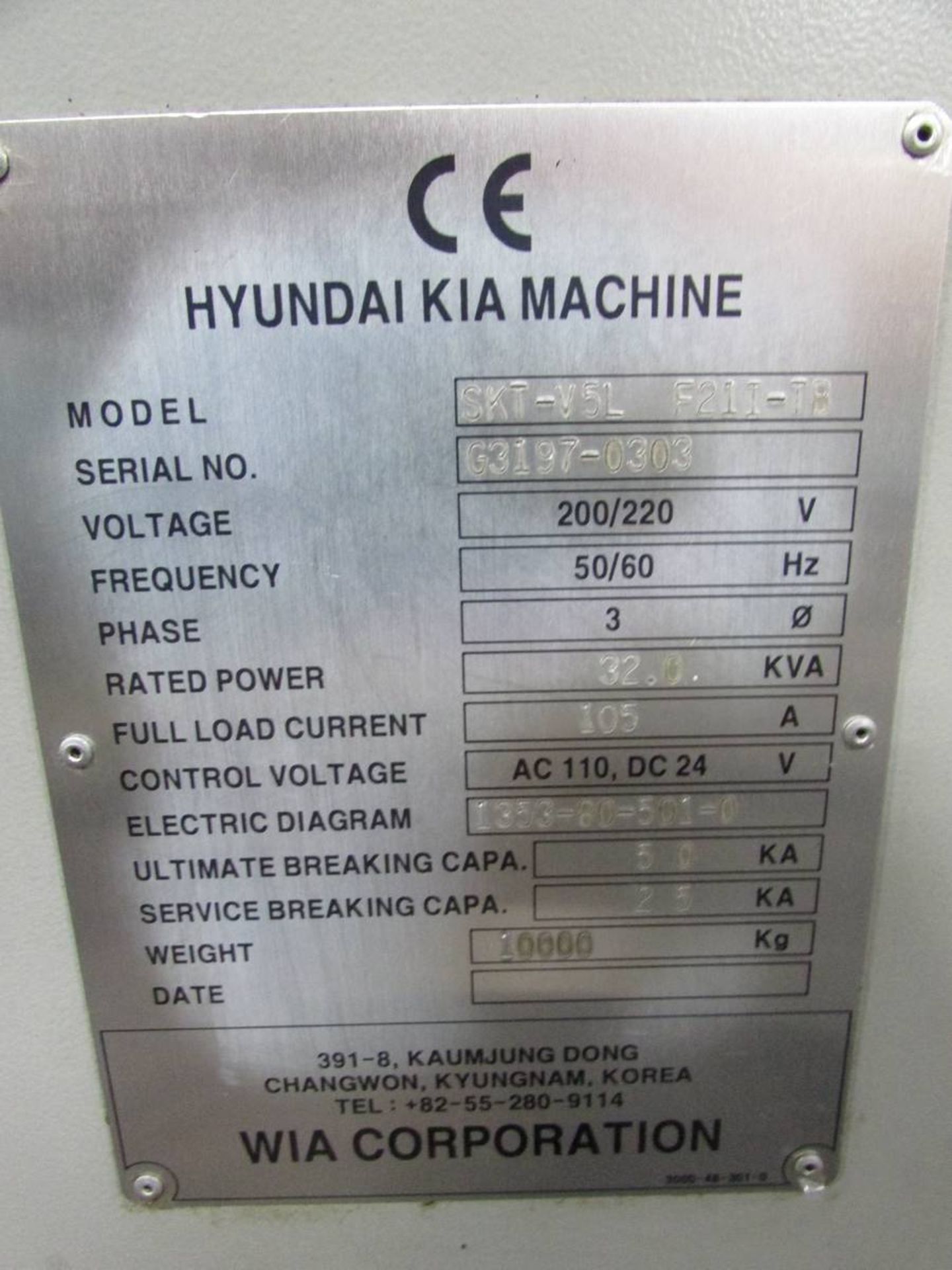 2010 Hyundai Kia Machine SKT-V5R/L F2II-TB Vertical CNC Turret Turning Cell - Image 33 of 50