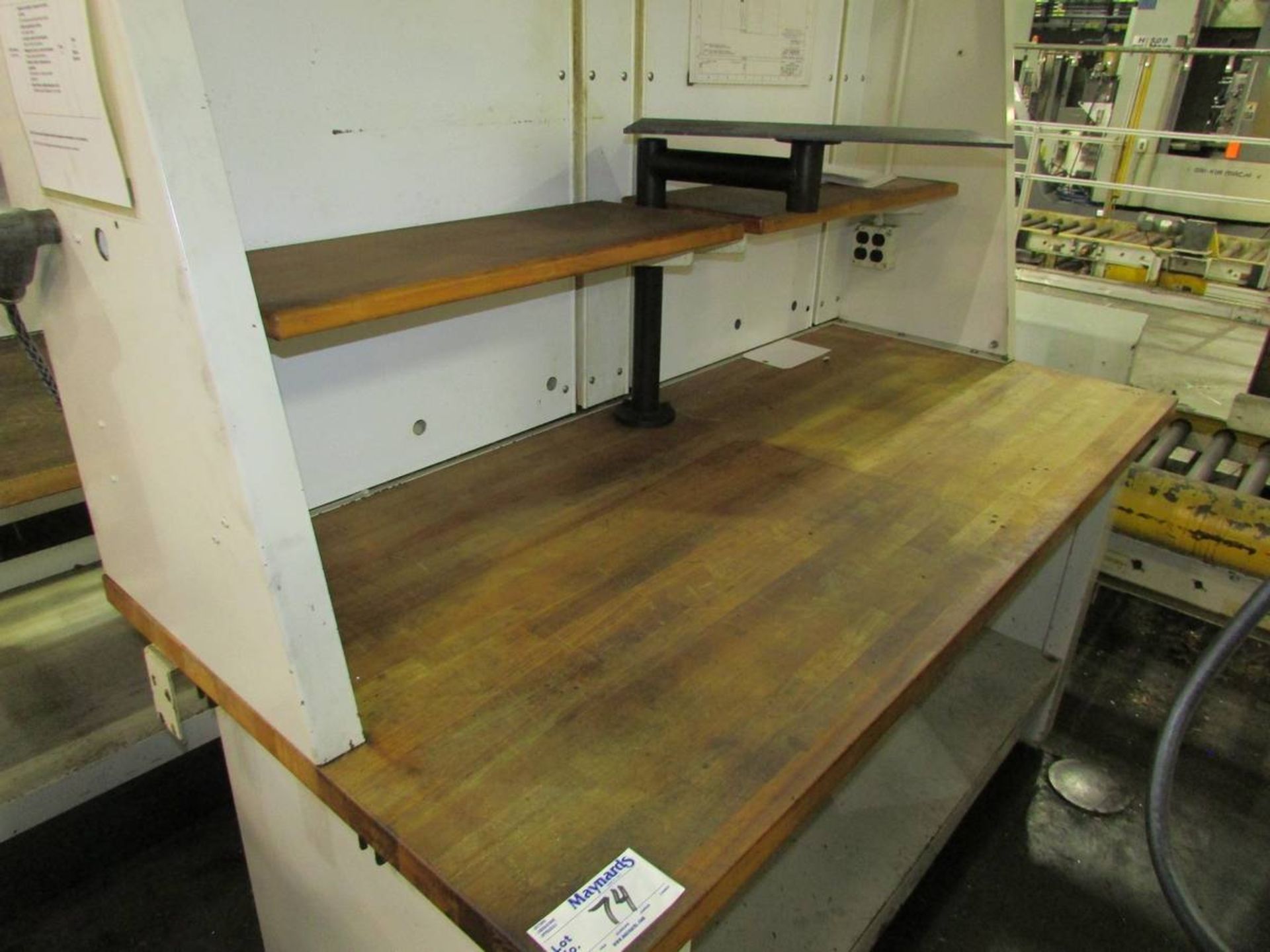 72"x34" Butcher Block Wood Top Inspection Work Bench - Image 2 of 4