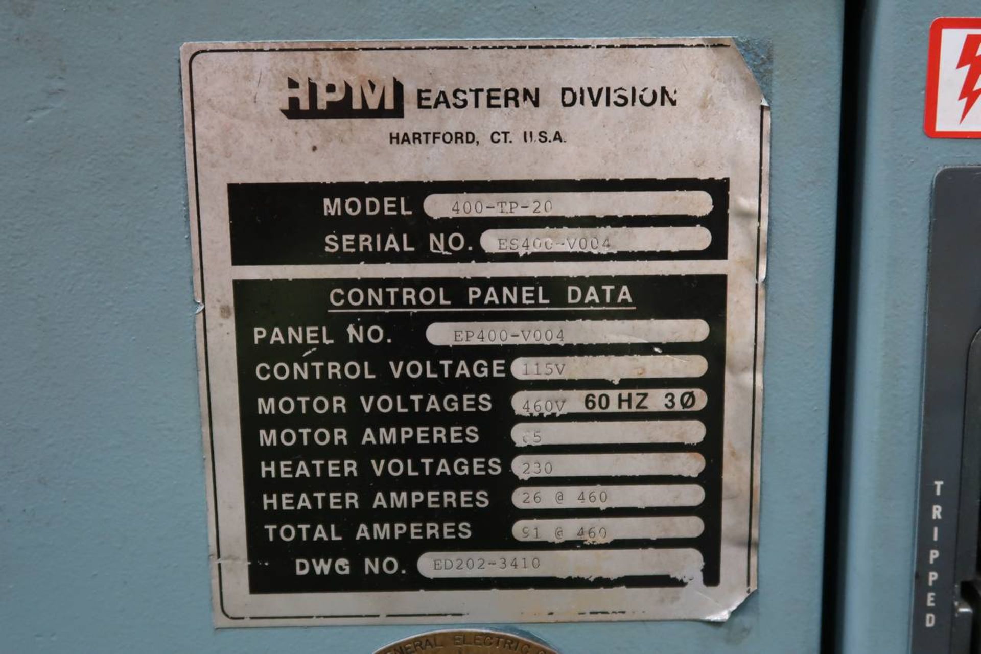 1987 HPM 400-TP-20 400-Ton Thermo Plastic Injection Molding Press - Image 19 of 34