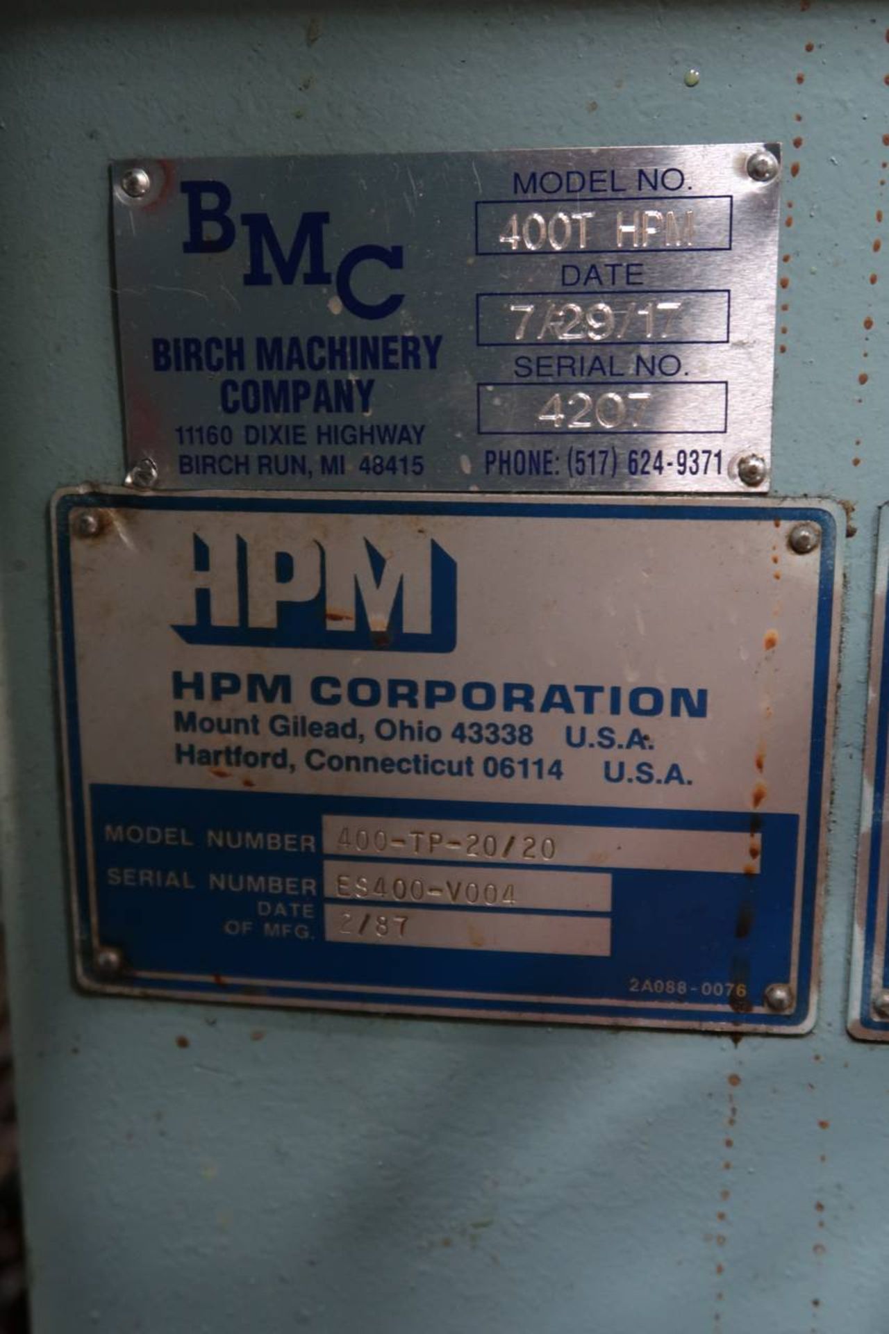 1987 HPM 400-TP-20 400-Ton Thermo Plastic Injection Molding Press - Image 20 of 34