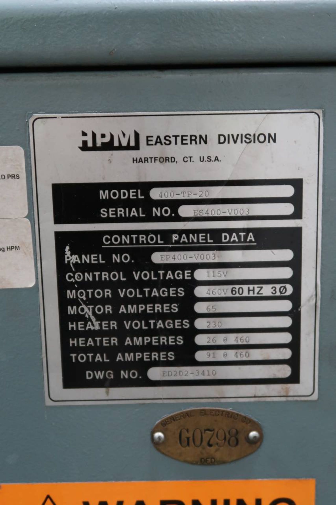 1987 HPM 400-TP-20 400-Ton Thermo Plastic Injection Molding Press - Image 21 of 38