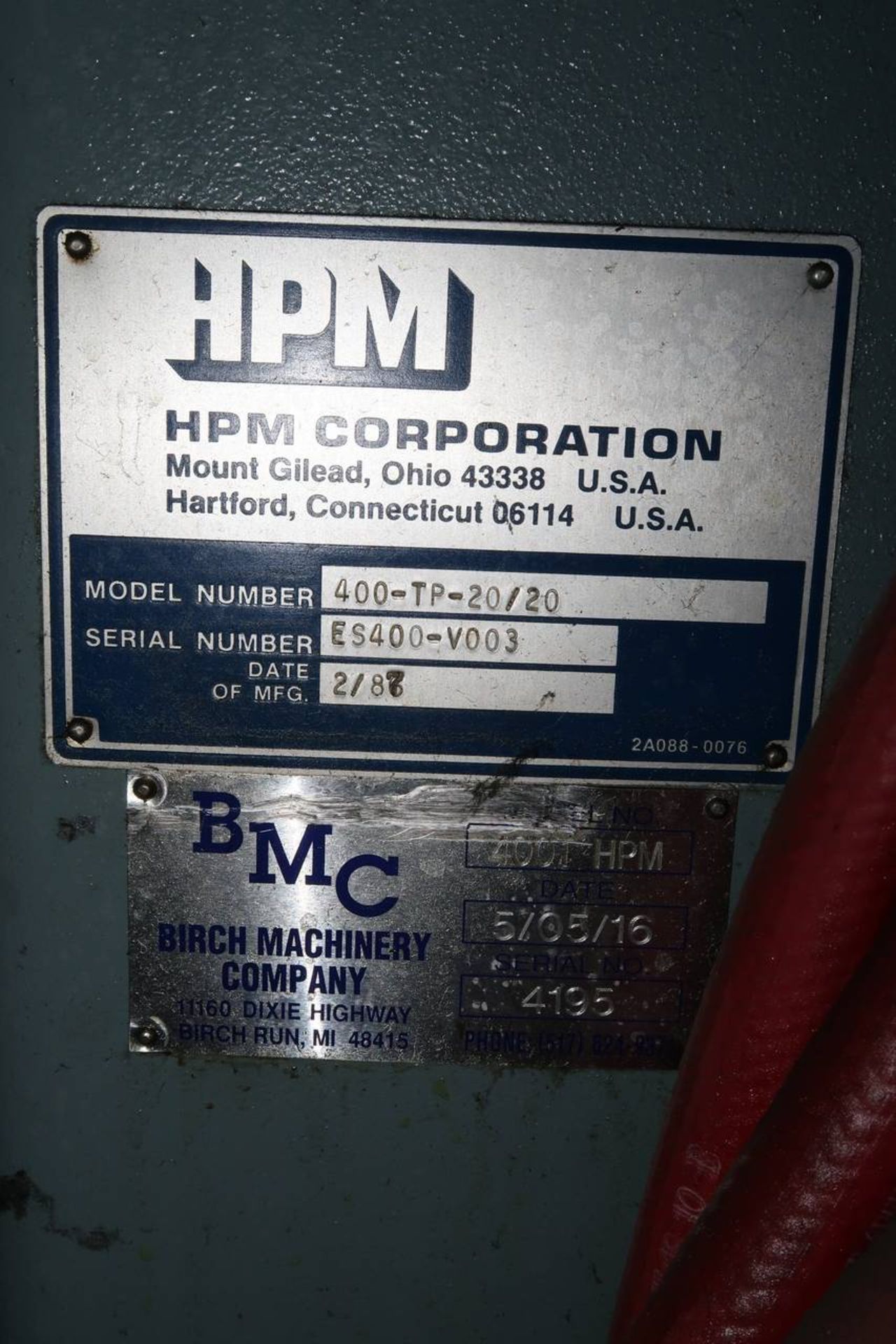1987 HPM 400-TP-20 400-Ton Thermo Plastic Injection Molding Press - Image 22 of 38
