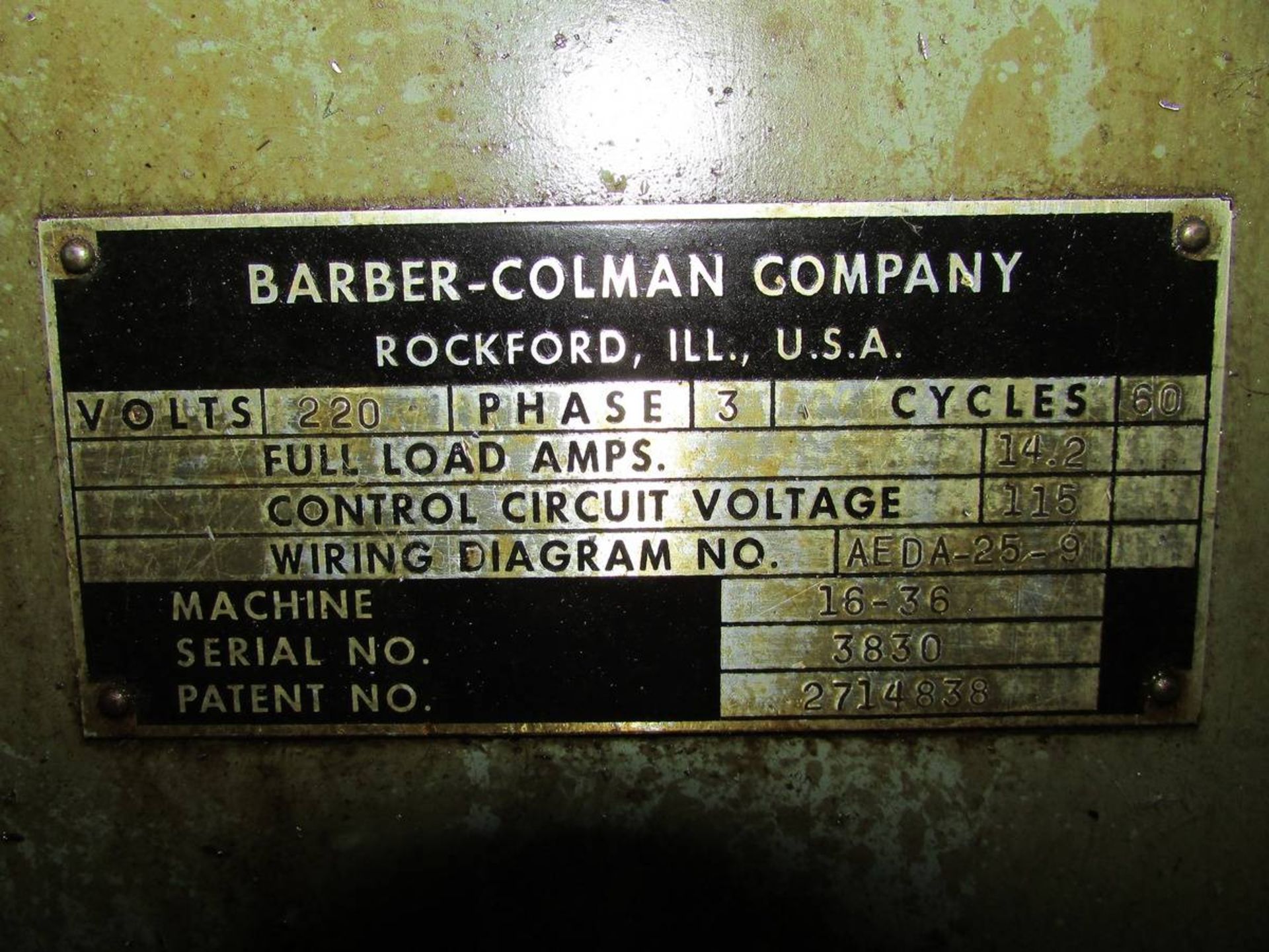 Barber Colman 16-36 Gear Hobbing Machine - Image 22 of 22