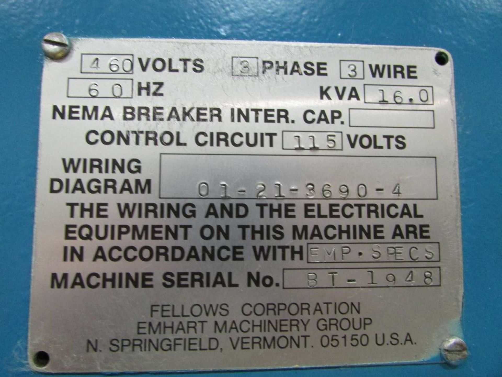 Fellows 10-2_2 Vertical Gear Shaping Machine - Image 18 of 18