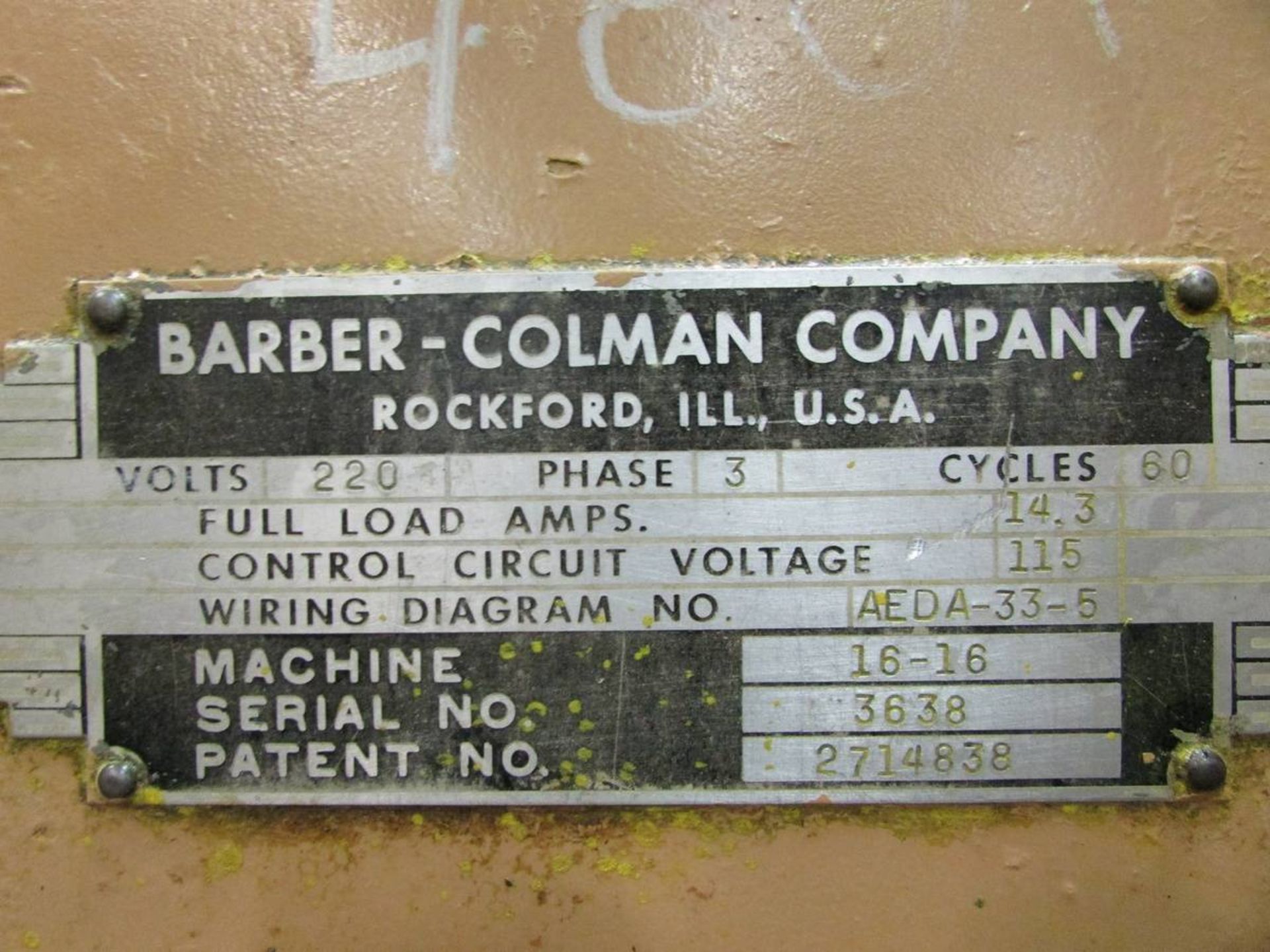 Barber Colman 16-16 Gear Hobbing Machine - Image 21 of 21