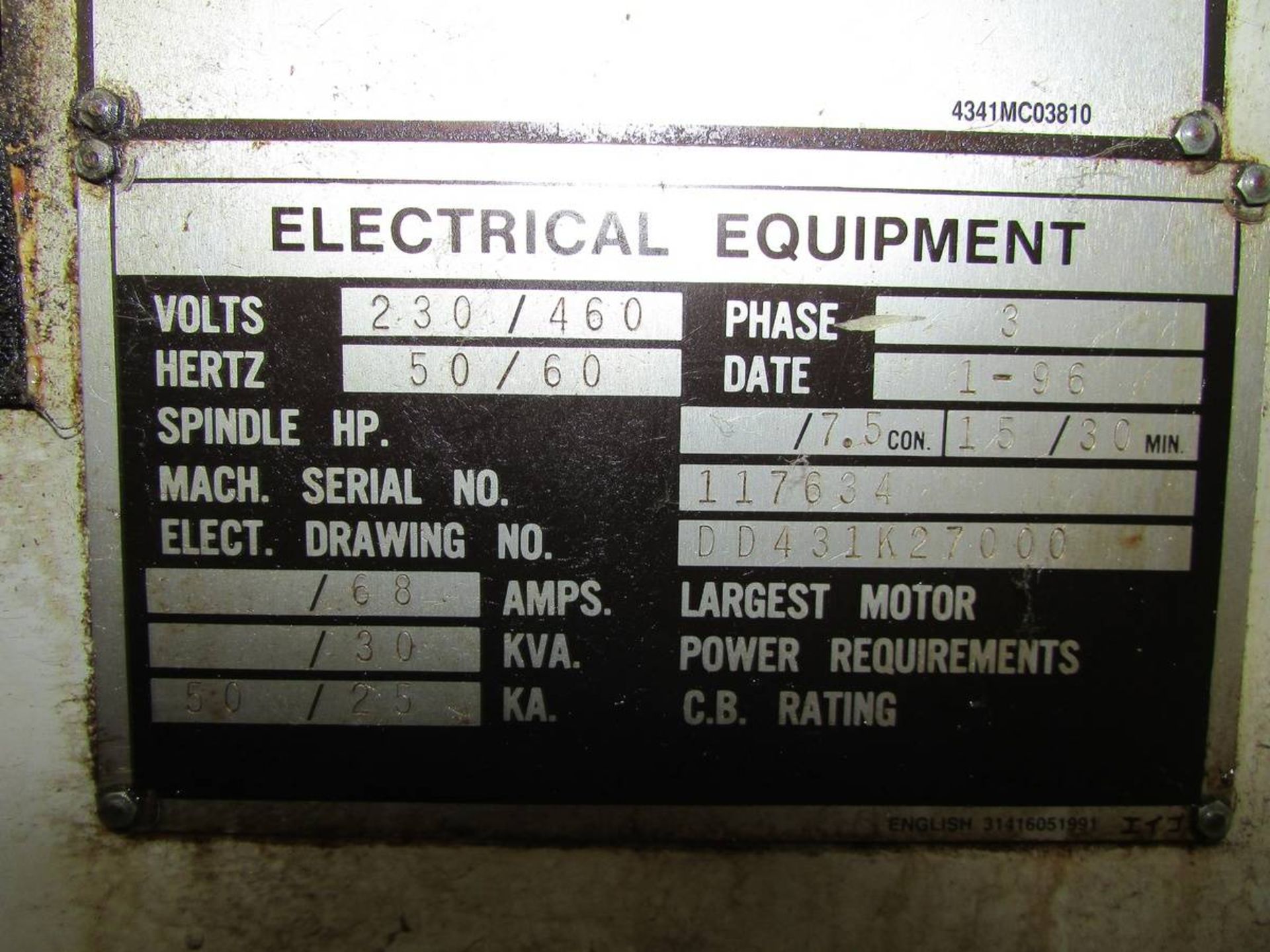 1996 Mazak VTC-20C Vertical Traveling Column 3-Axis CNC Machining Center - Image 20 of 20