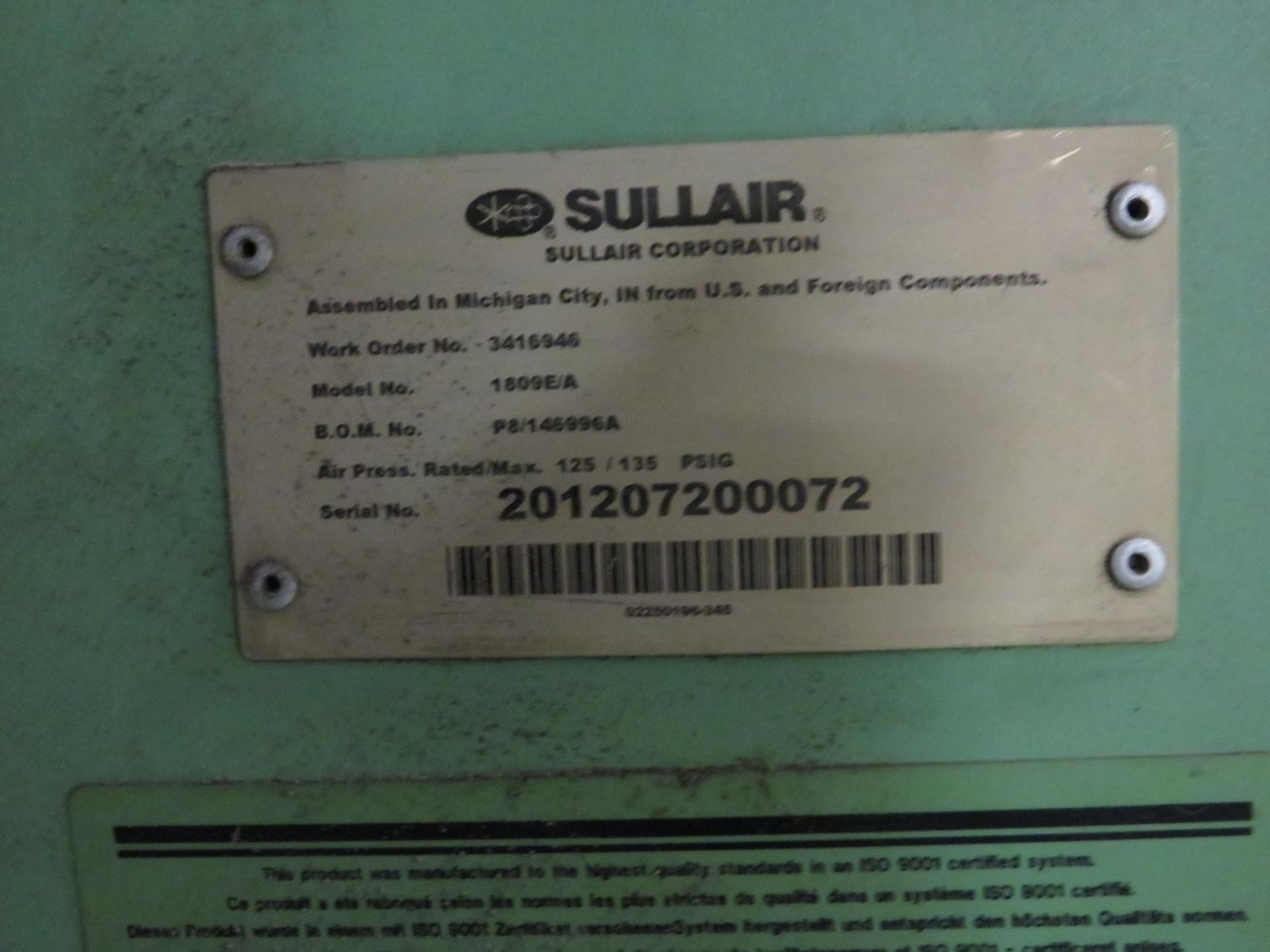 Sullair 1800E/A Air Compressor - Image 5 of 5