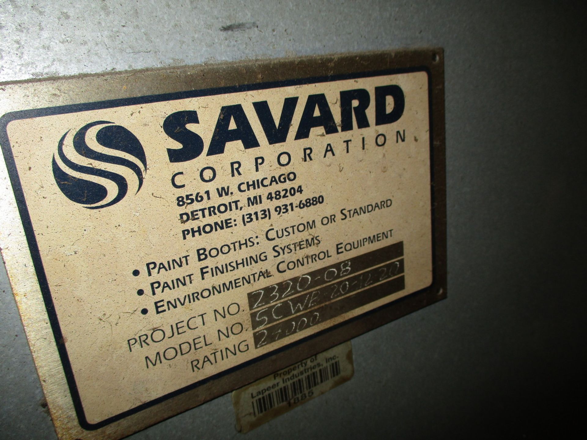 Savard 5CW-B-20-12-20 Wet Spray Paint Booth - Approx. Size 15' x 20' - Image 10 of 11