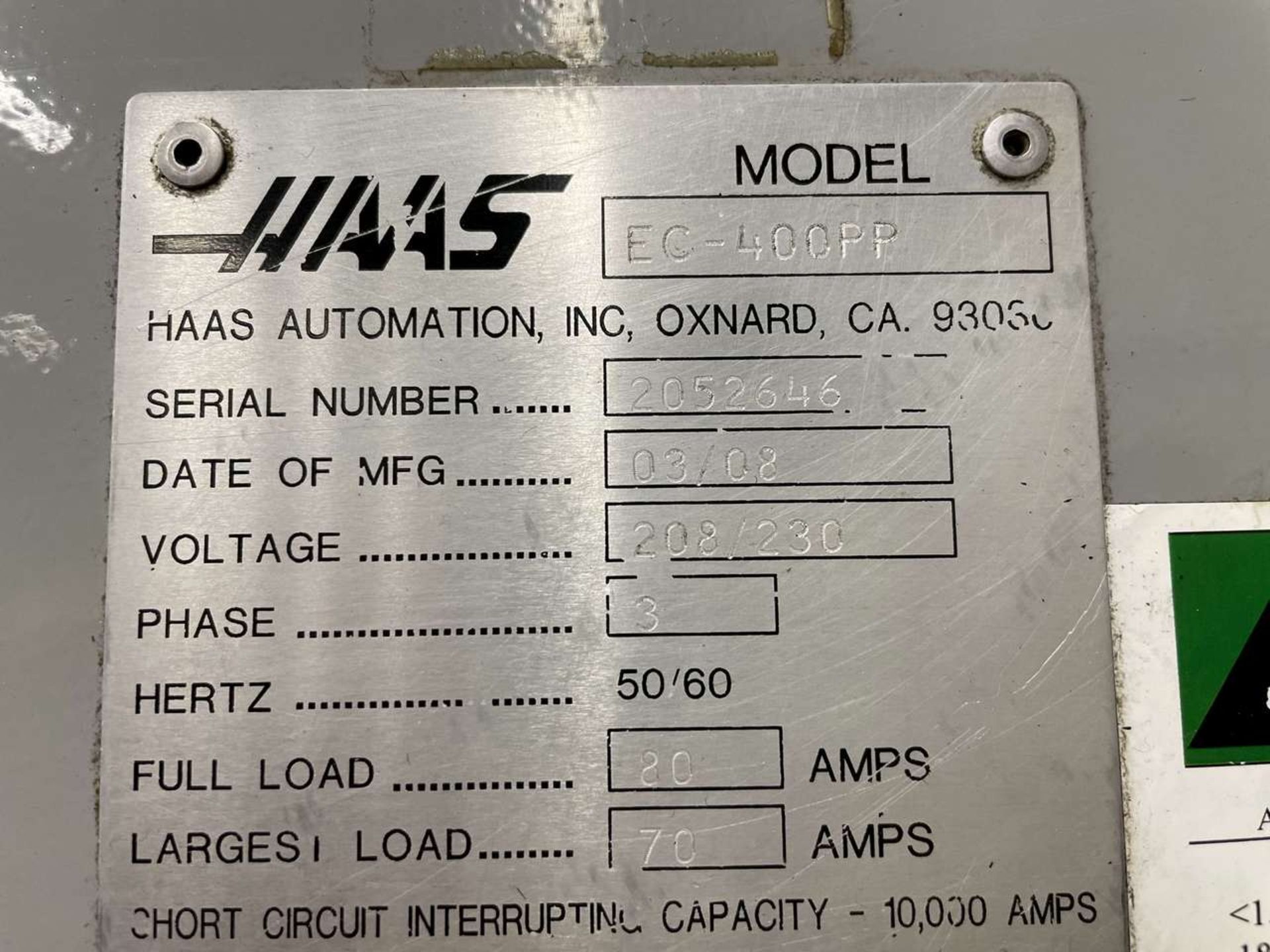 2008 Haas EC-400PP 4-Axis CNC Horizontal Machining Center w/ 6-Station Pallet Pool - Image 19 of 19