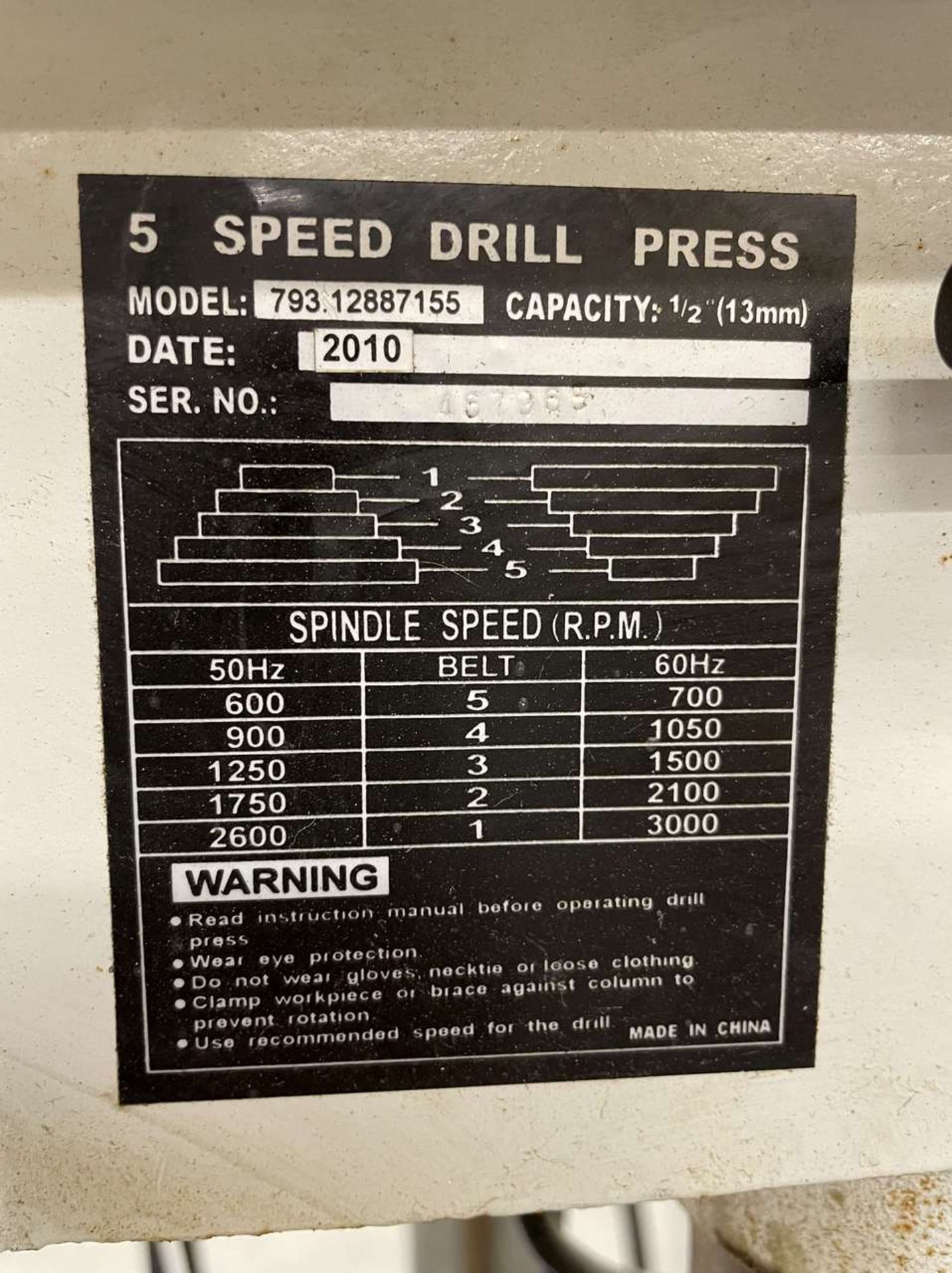 Bench Drill Press and Vertical Belt Grinder w/ Mobile Base - Image 5 of 5