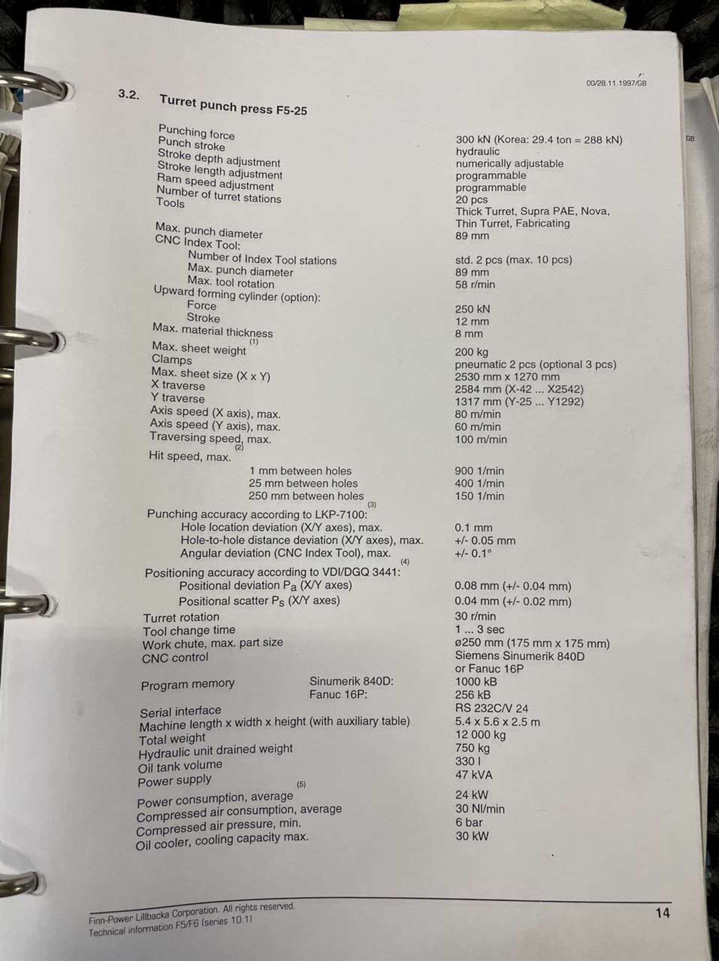 1998 Finn-Power F5-25FB 30-Ton CNC Turret Punch - Image 5 of 21