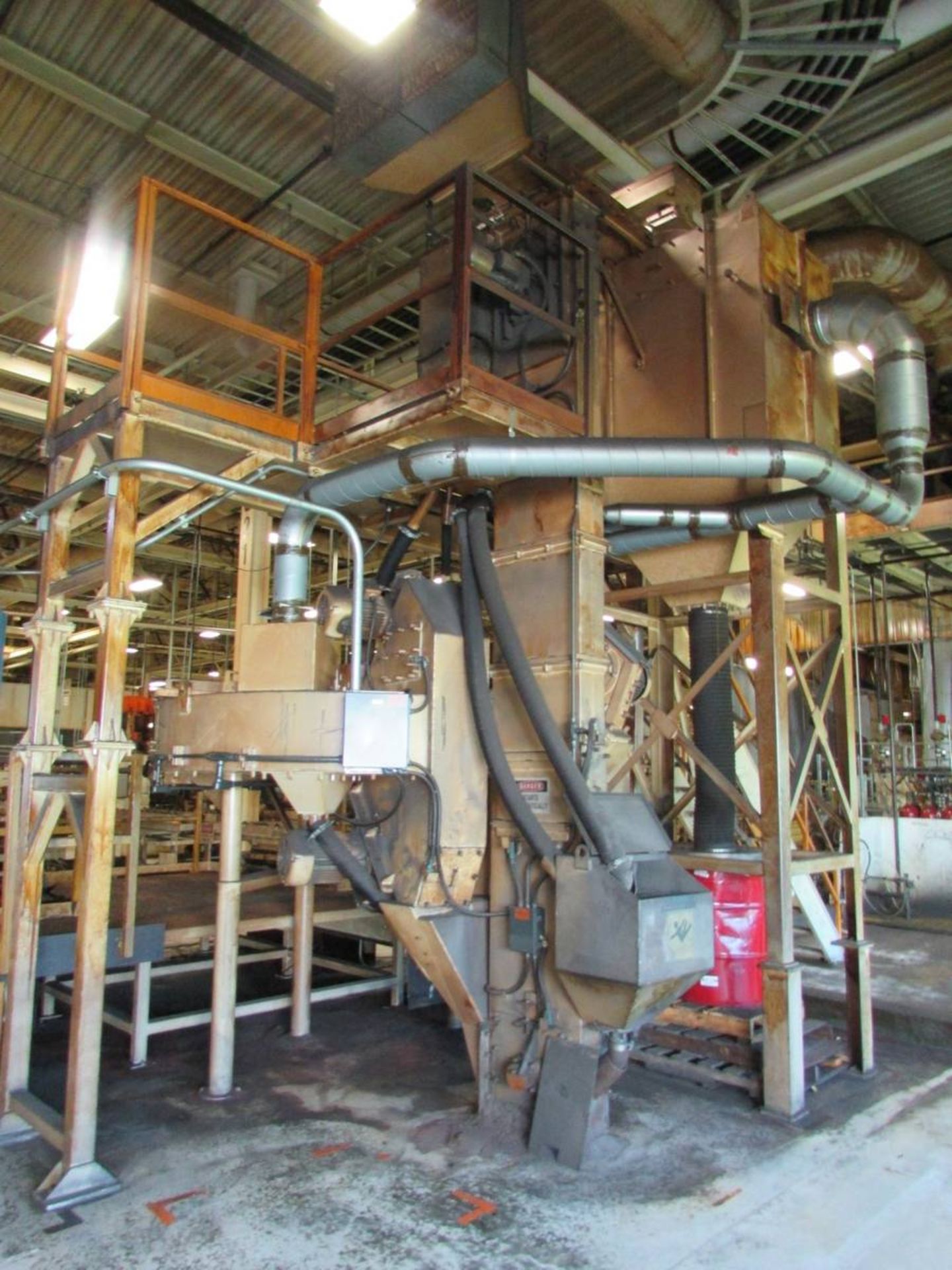 2000 USF Surface Preparation Group DE0001AQ 4-Wheel Tru-Blast Rotary Mesh Table Wheelabrator - Image 8 of 19