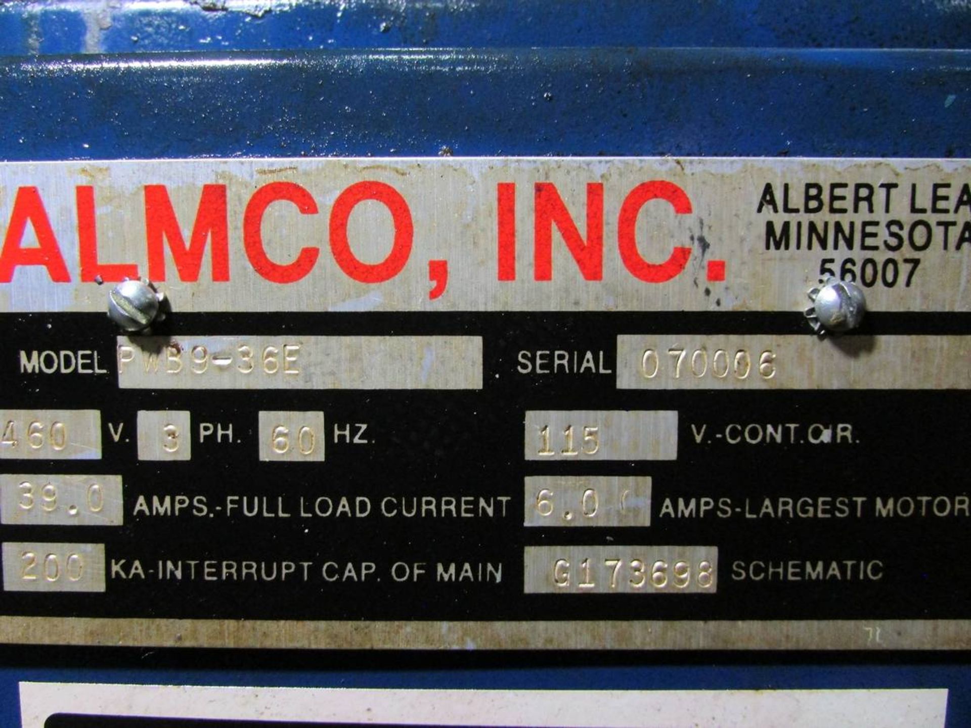 Almco Inc PWB9-36E 2-Stage 9" Conveyor Parts Washer - Image 16 of 16