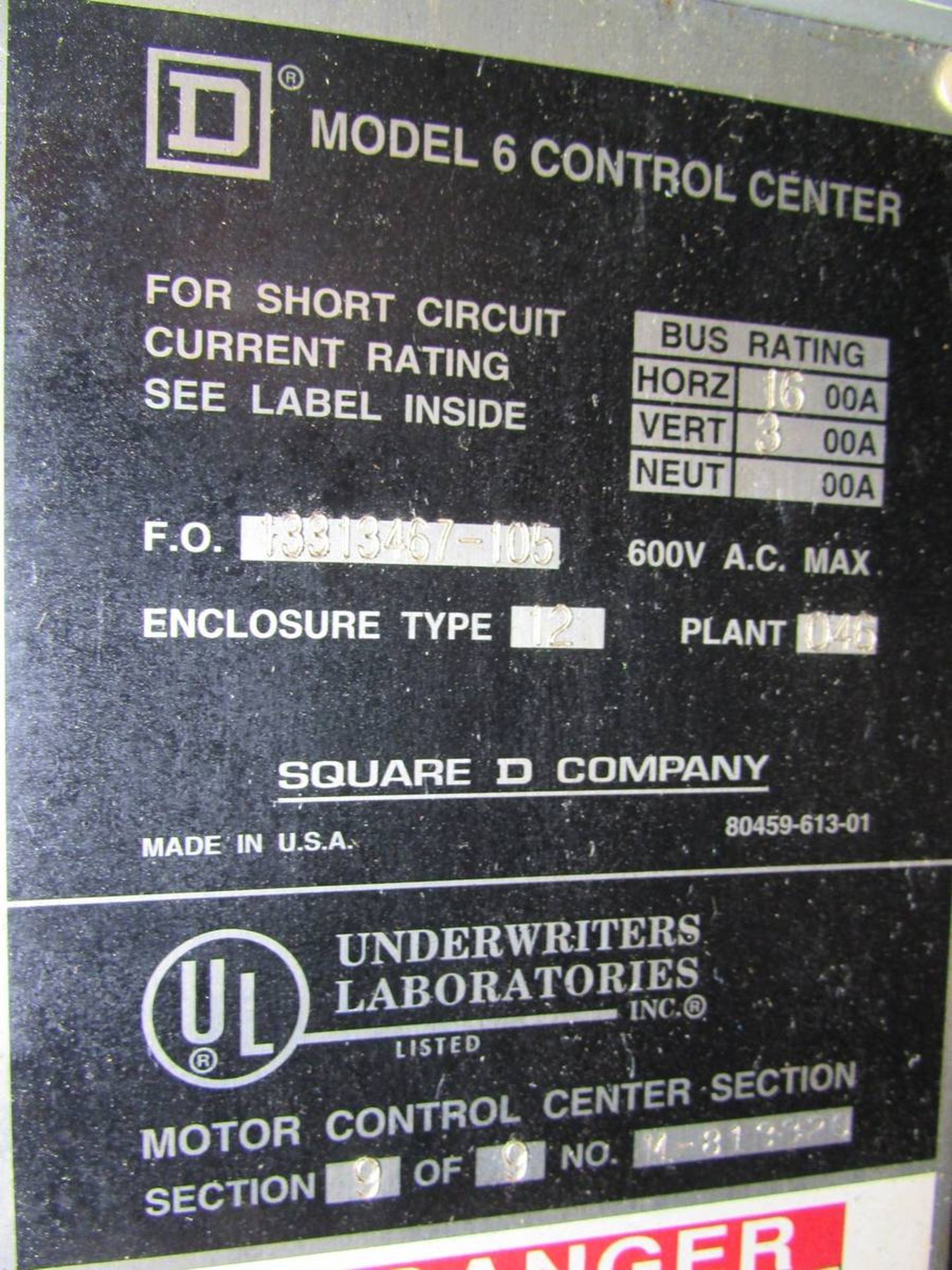 Square D 6 9-Section Motor Control Center - Image 15 of 15