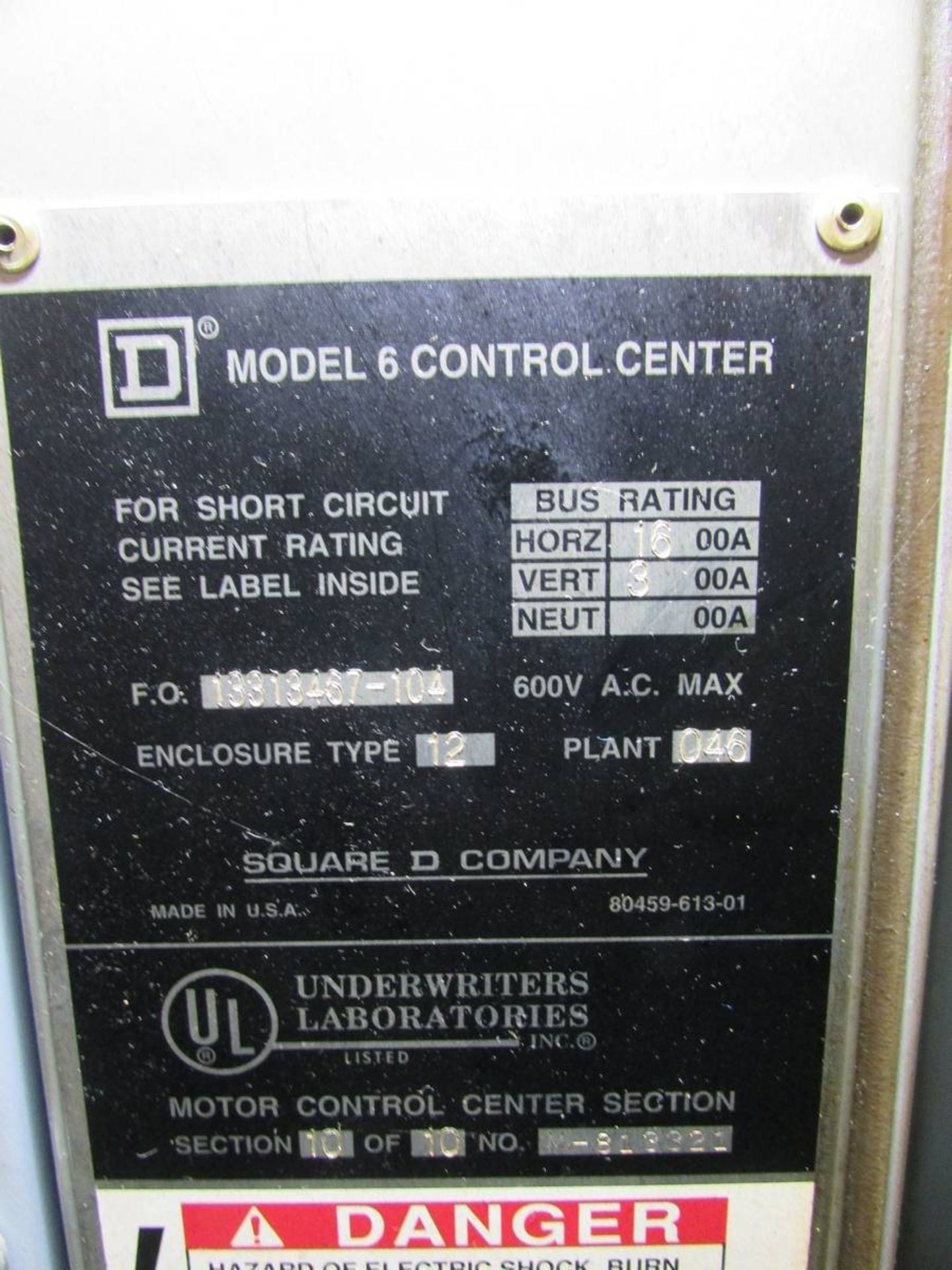 Square D 6 10-Section Motor Control Center - Image 13 of 13