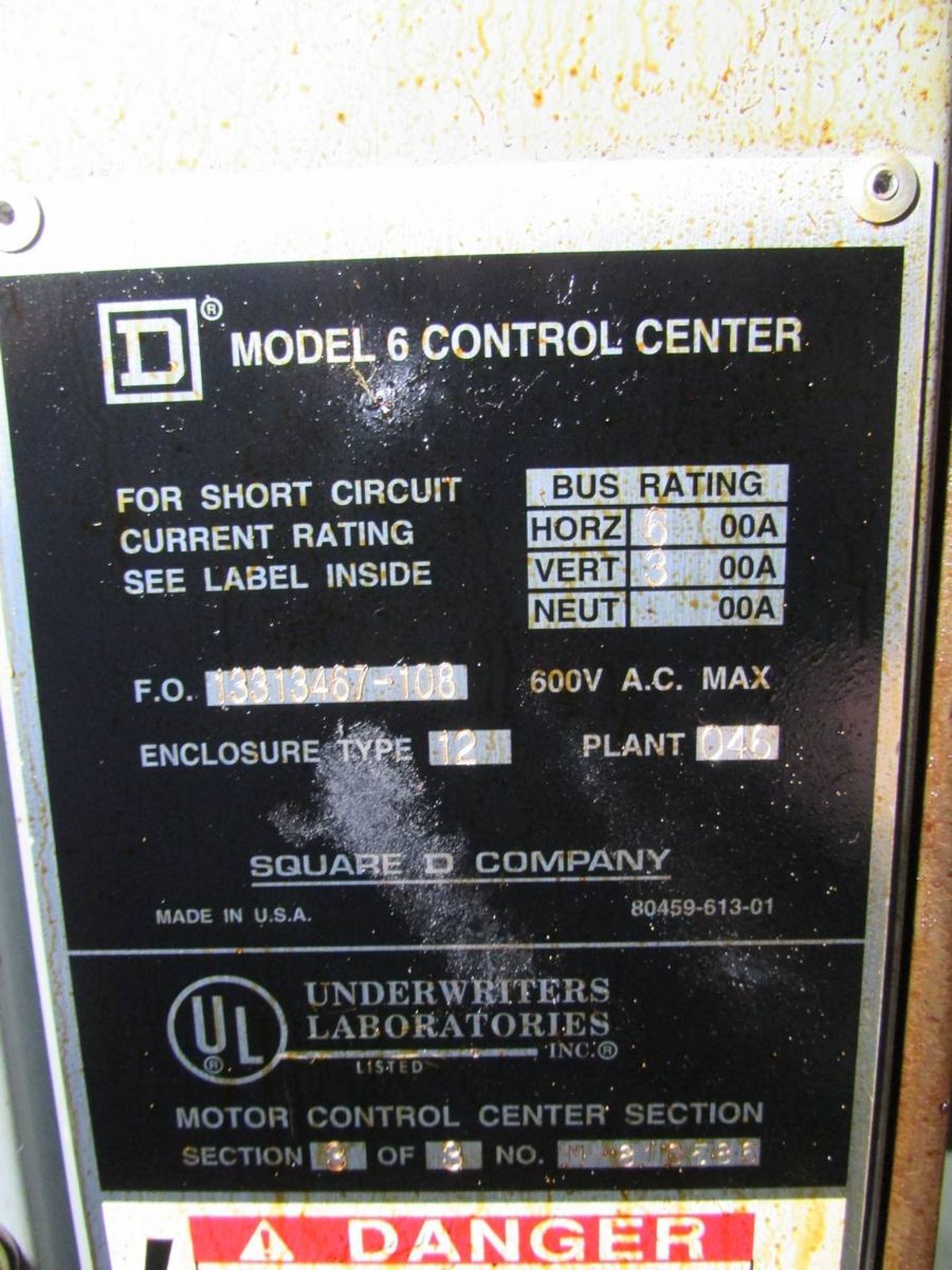 Square D 6 3-Section Motor Control Center - Image 10 of 12