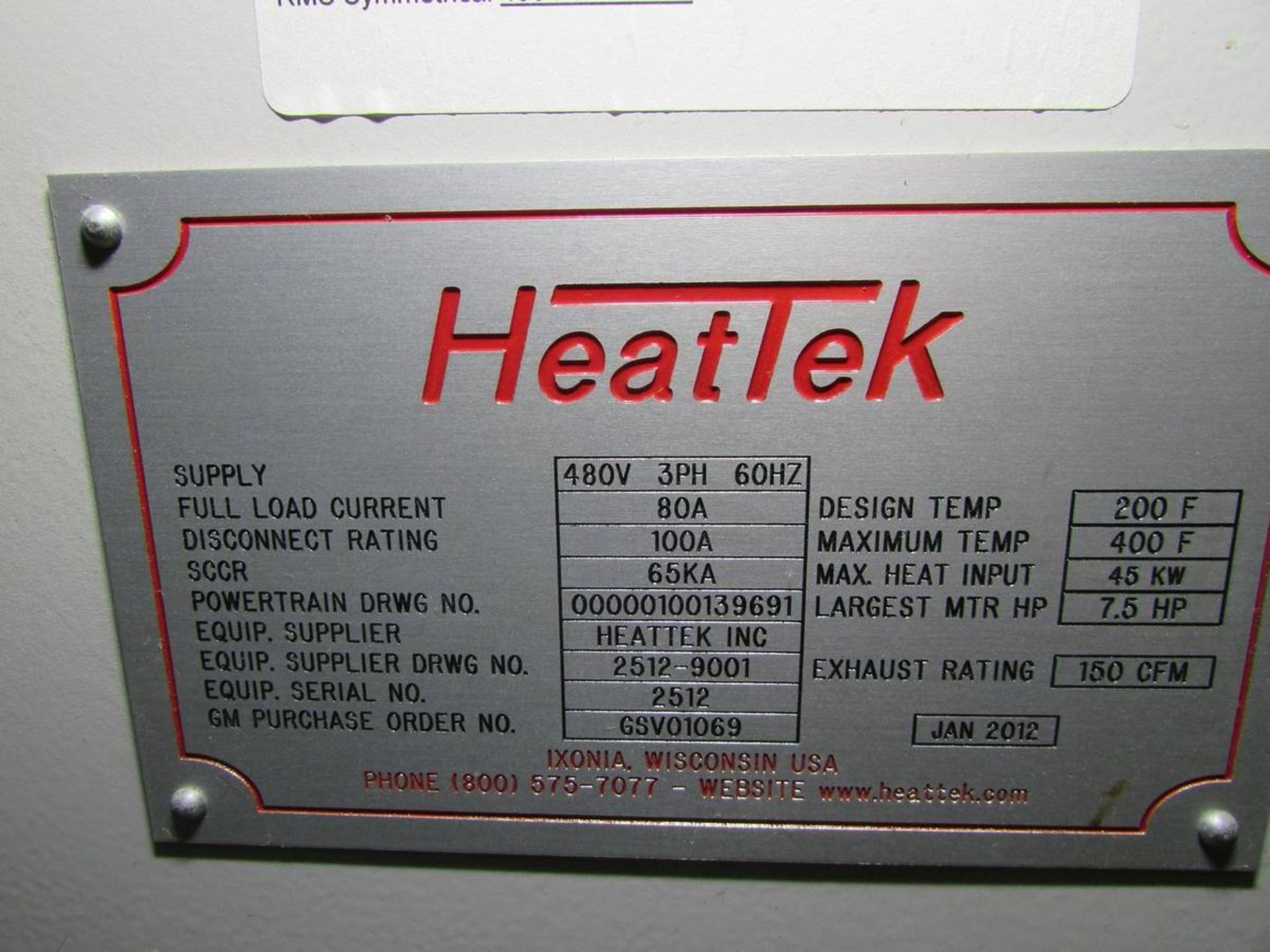 2012 Heat Tek Stator PreHeat Oven with Resin Application Stations - Image 37 of 37