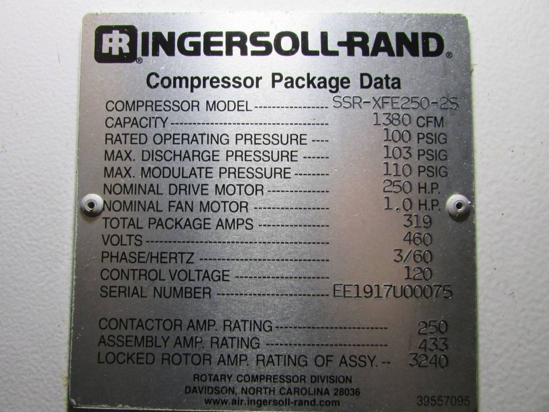 Ingersoll Rand SSR-XFE250-2S 250 HP Rotary Screw Air Compressor - Image 13 of 13